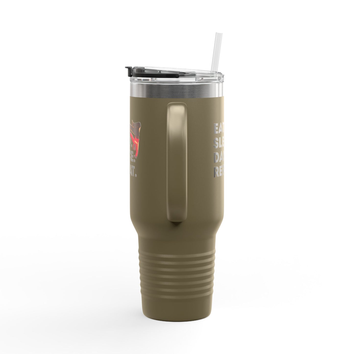 "Eat Sleep Dance Repeat" 40oz Insulated Travel Mug – Bold B-Boy Graphic, Stainless Steel Tumbler for Dancers & Street Style Fans
