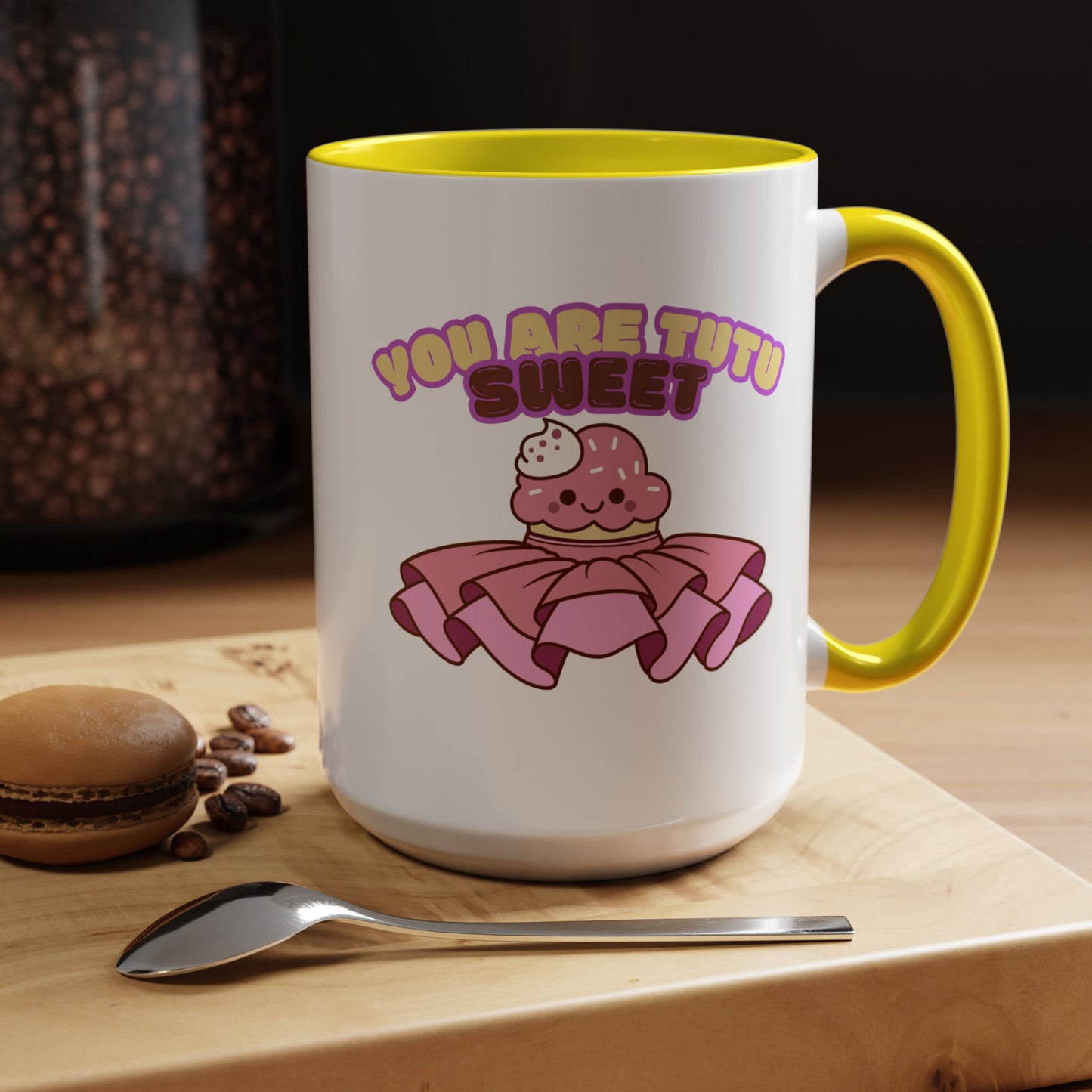 "You Are Tutu Sweet" Accent Coffee Mug – Cute Ballet Pun with Kawaii Ceramic Mug for Dancers and Dance Lovers