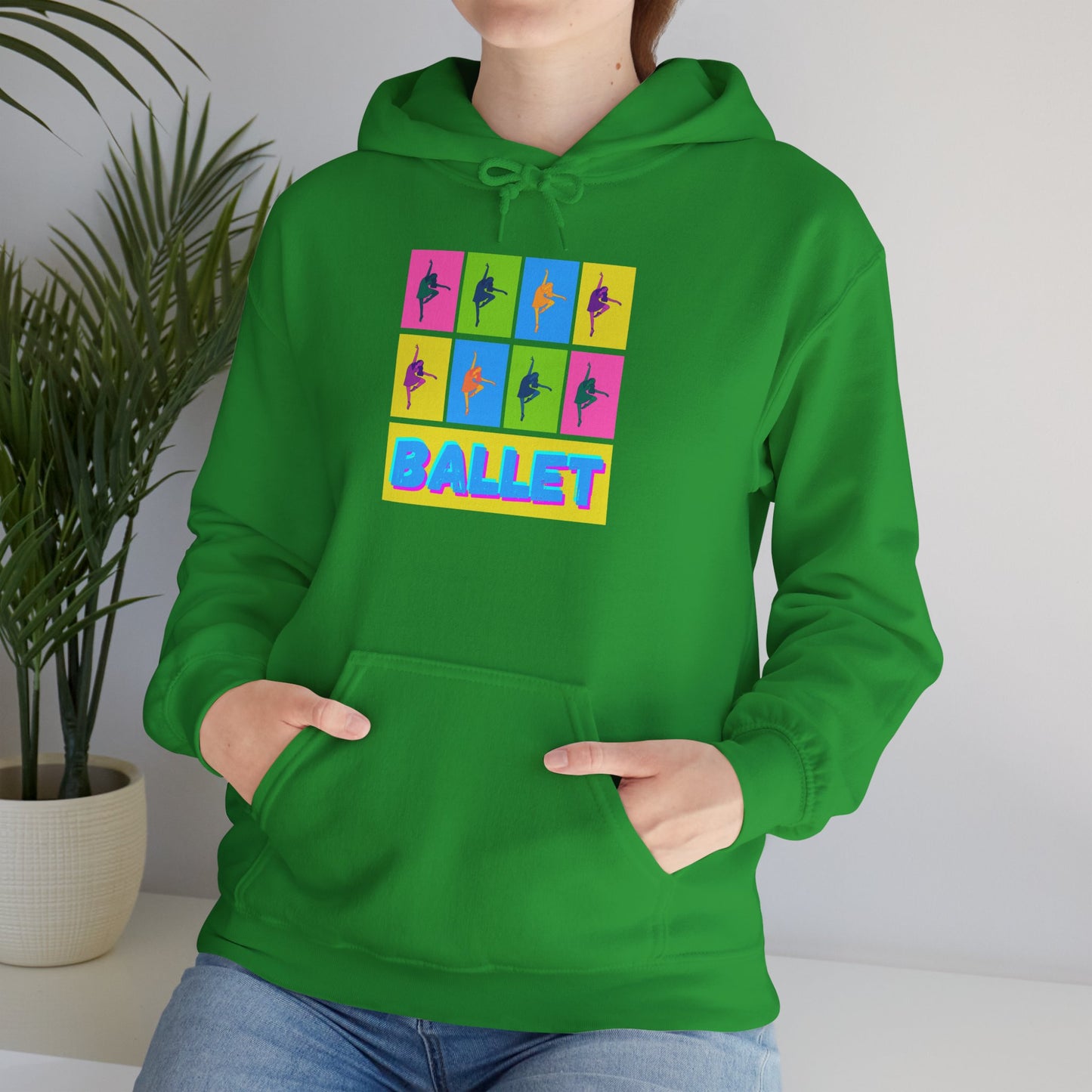 “Ballet” Pop Art Inspired Design with Ballet Dancer Graphics | Streetwear Ballet Hoodie for Dance Lovers - Unisex Heavy Blend™ Hooded Sweatshirt
