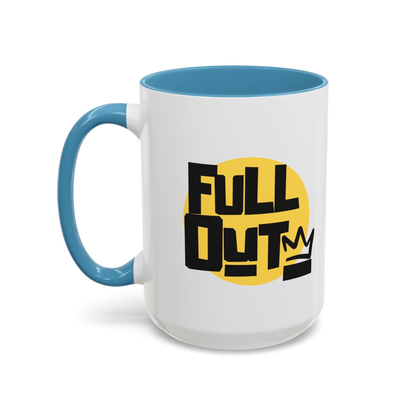 "Full Out" Accent Coffee Mug – Streetwear Dance Mug with Crown Graphic for Dancers