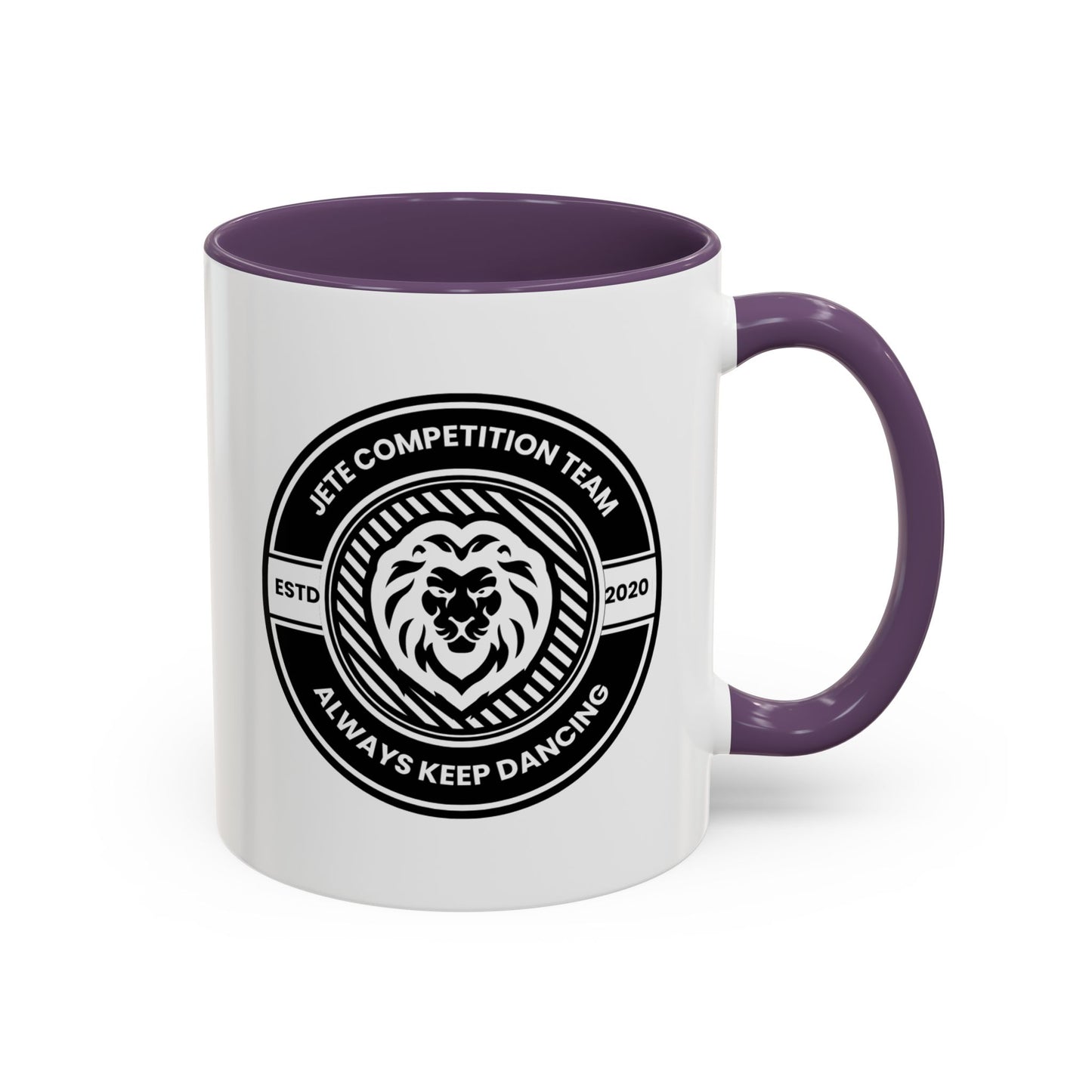 "Jeté Competition Team – Always Keep Dancing" Accent Coffee Mug – Collegiate Style Ceramic Mug for Dancers and Studio Teams