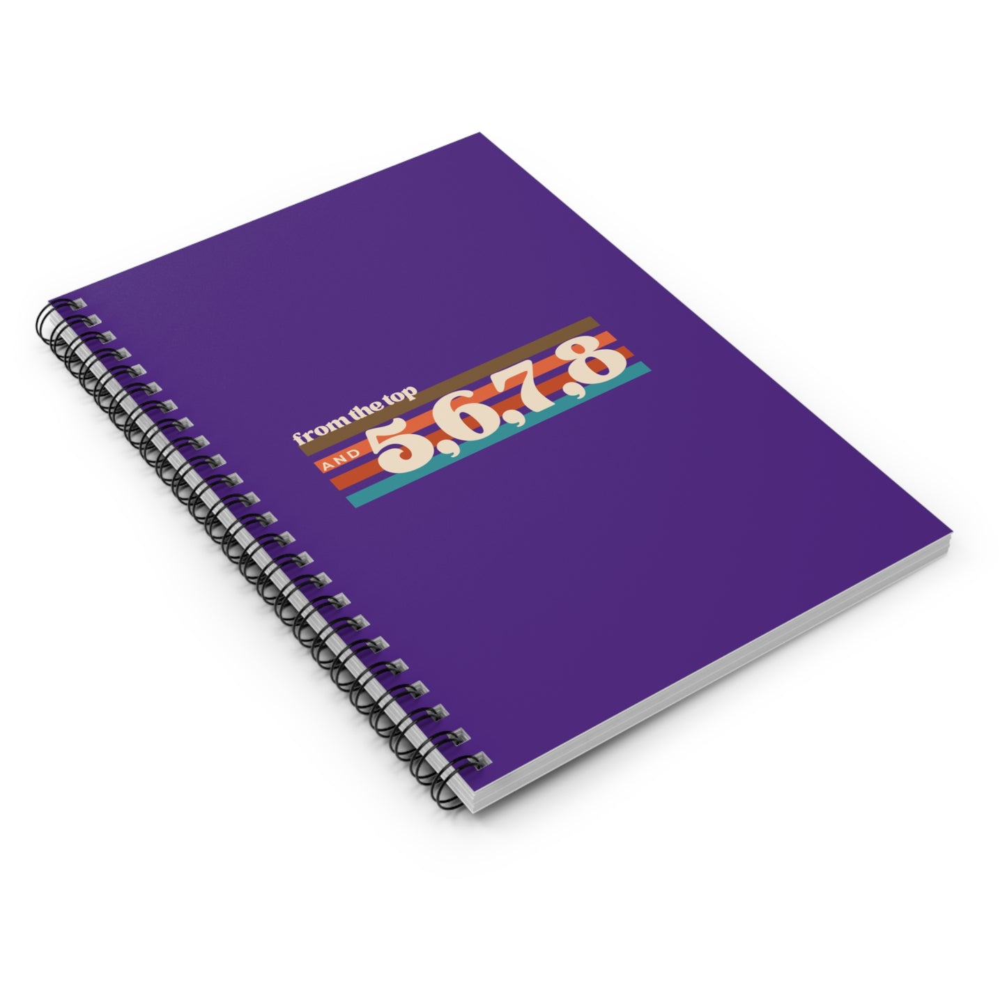 "From the Top and 5, 6, 7, 8" Spiral Notebook – Retro-Inspired Dance Journal with Colorful Graphic for Dancers, Choreographers & Students