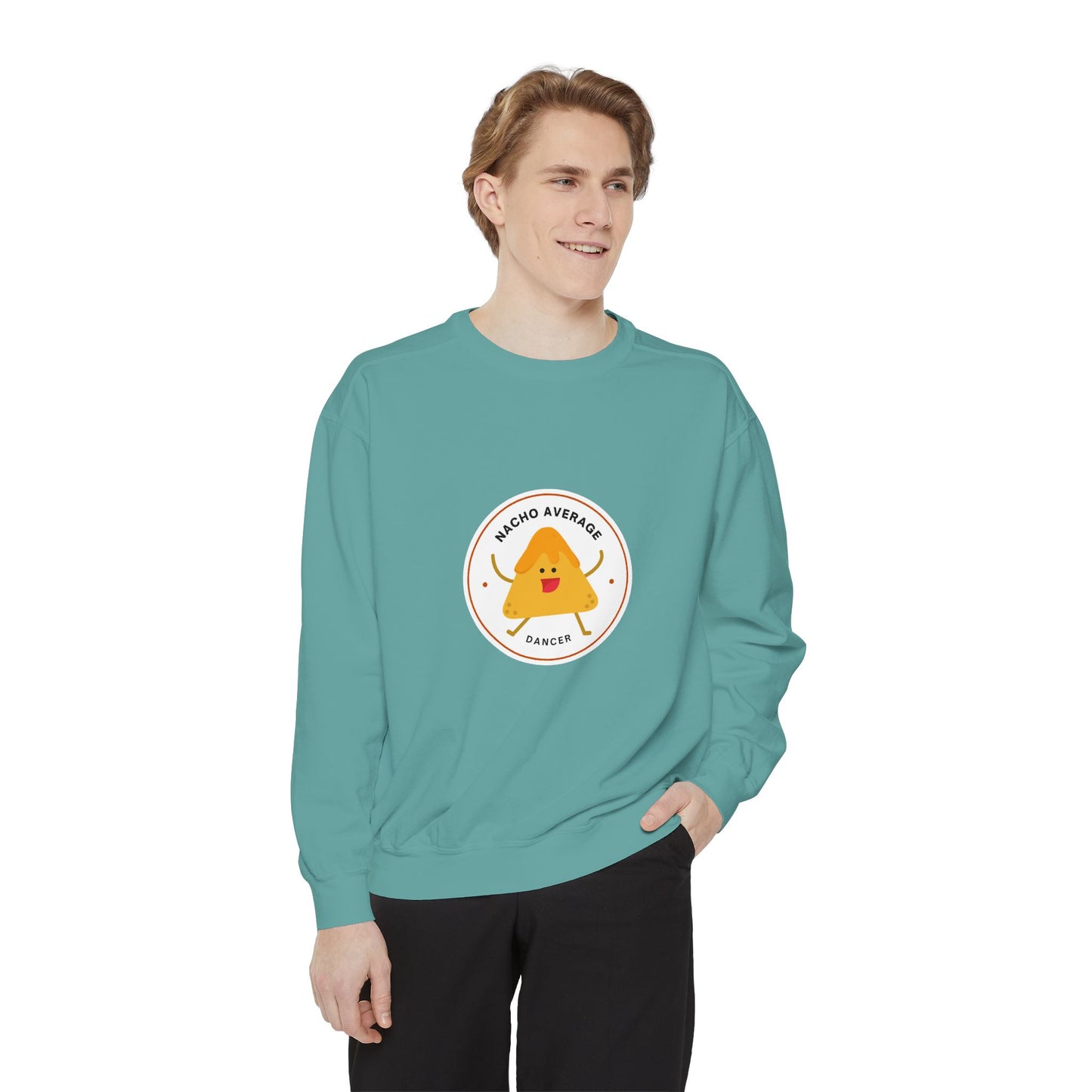 "Nacho Average Dancer" Unisex Lightweight Crewneck Sweatshirt – Cute Dance Pun Pullover with Fun Nacho Graphic for Dancers & Foodie Fans