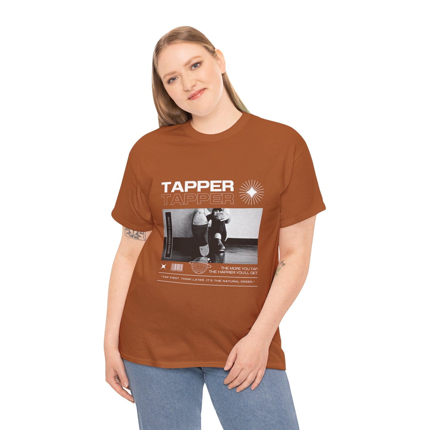 “Tapper” Tap Dance Unisex Heavy Cotton Tee – Streetwear-Inspired Tap Shoes Graphic T-Shirt for Dancers