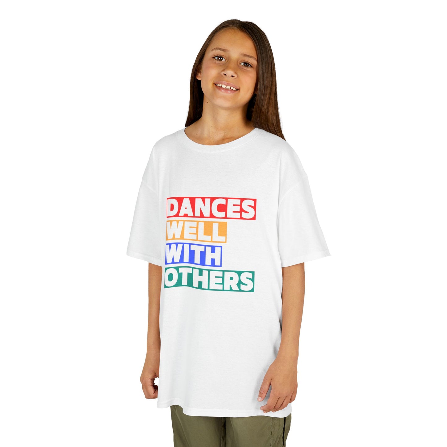 "Dances Well With Others" Kids Heavy Cotton™ Tee – Dance-Inspired Graphic Tee for Kids