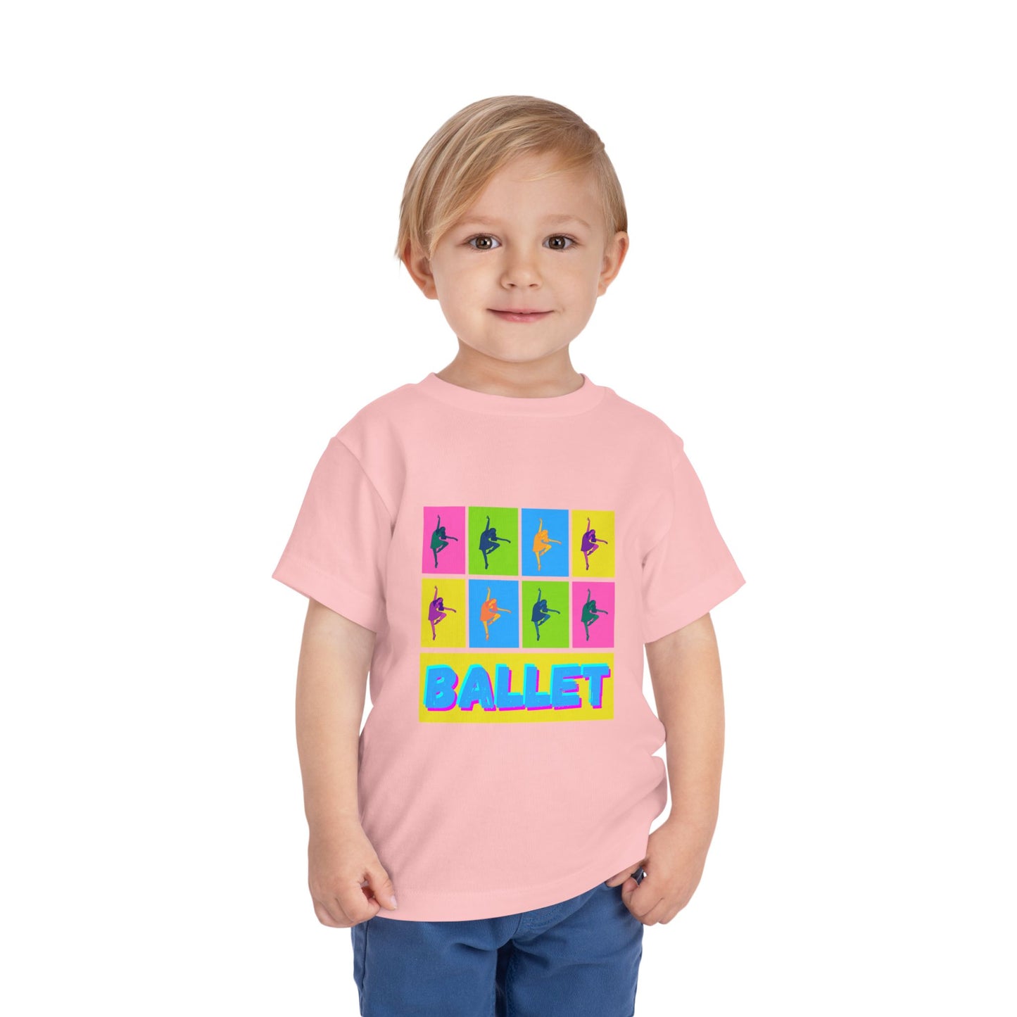 “Ballet" Toddler Short Sleeve T-Shirt – Pop Art Inspired Dance Graphic Tee for Kids