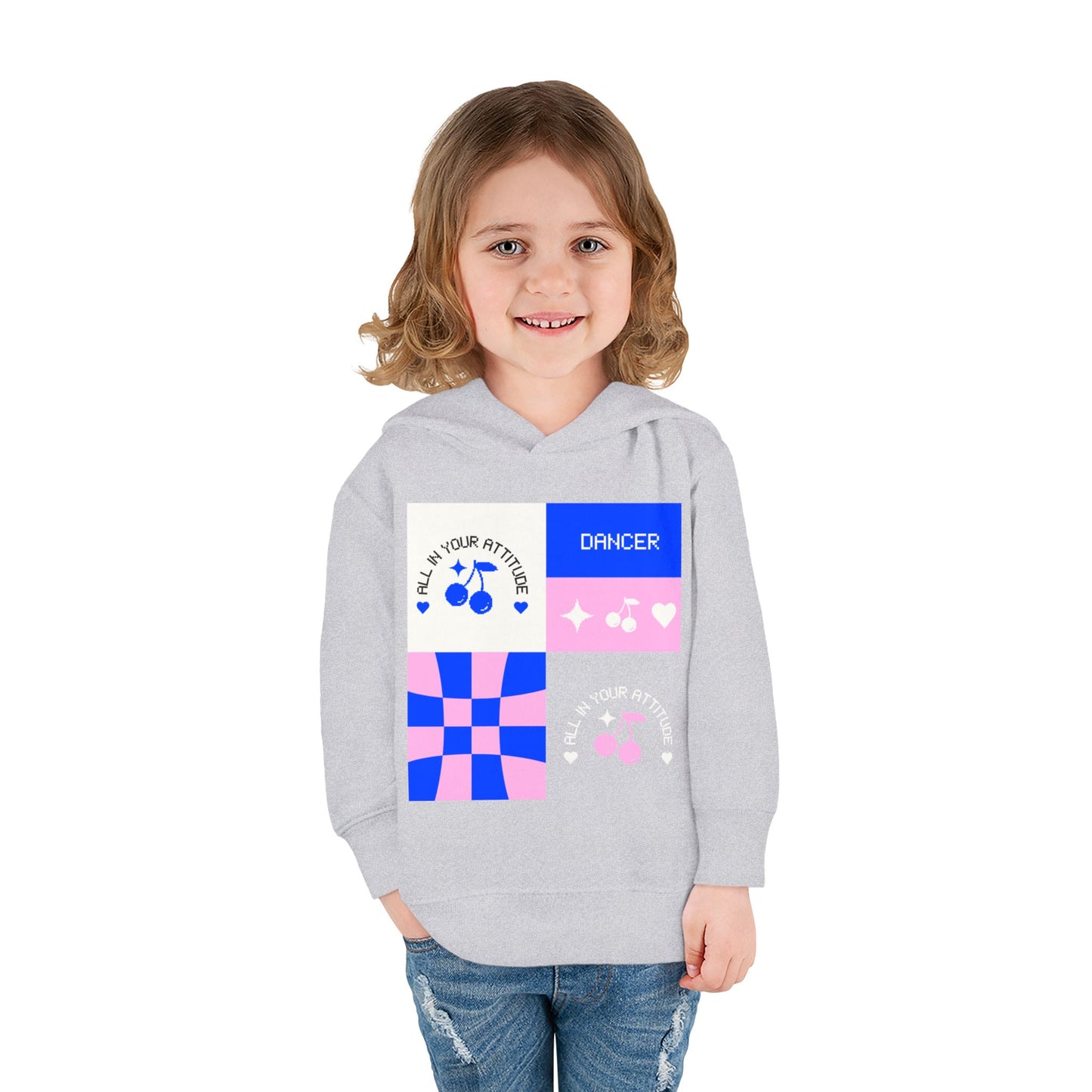 "Dancer – All in Your Attitude" Toddler Pullover Hoodie – Retro Dance Graphic Fleece Sweatshirt for Kids
