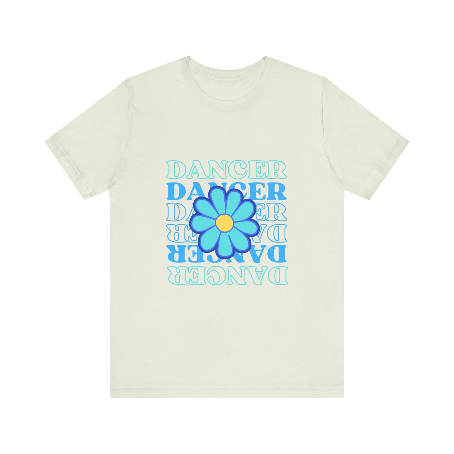 "Dancer" Unisex Jersey Short Sleeve T-Shirt – Floral Text Graphic Dance Tee – Soft Lightweight Ballet & Studio Style Shirt