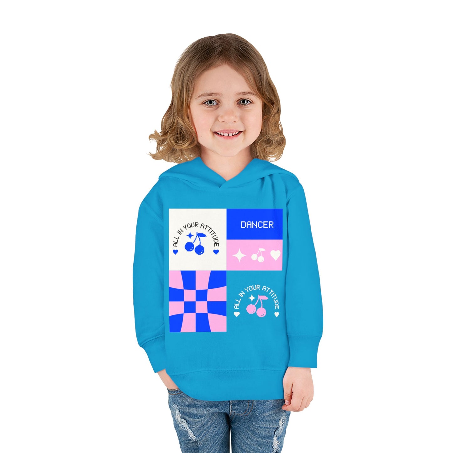"Dancer – All in Your Attitude" Toddler Pullover Hoodie – Retro Dance Graphic Fleece Sweatshirt for Kids