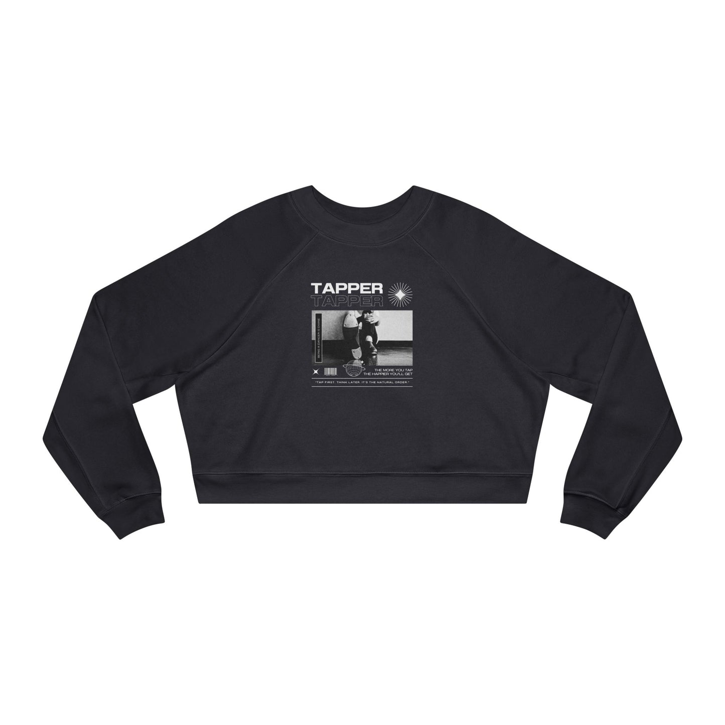 “Tapper” Tap Shoes Streetwear Graphic | Tap Dance Sweatshirt for Dancers & Enthusiasts - Women’s Cropped Sweatshirt