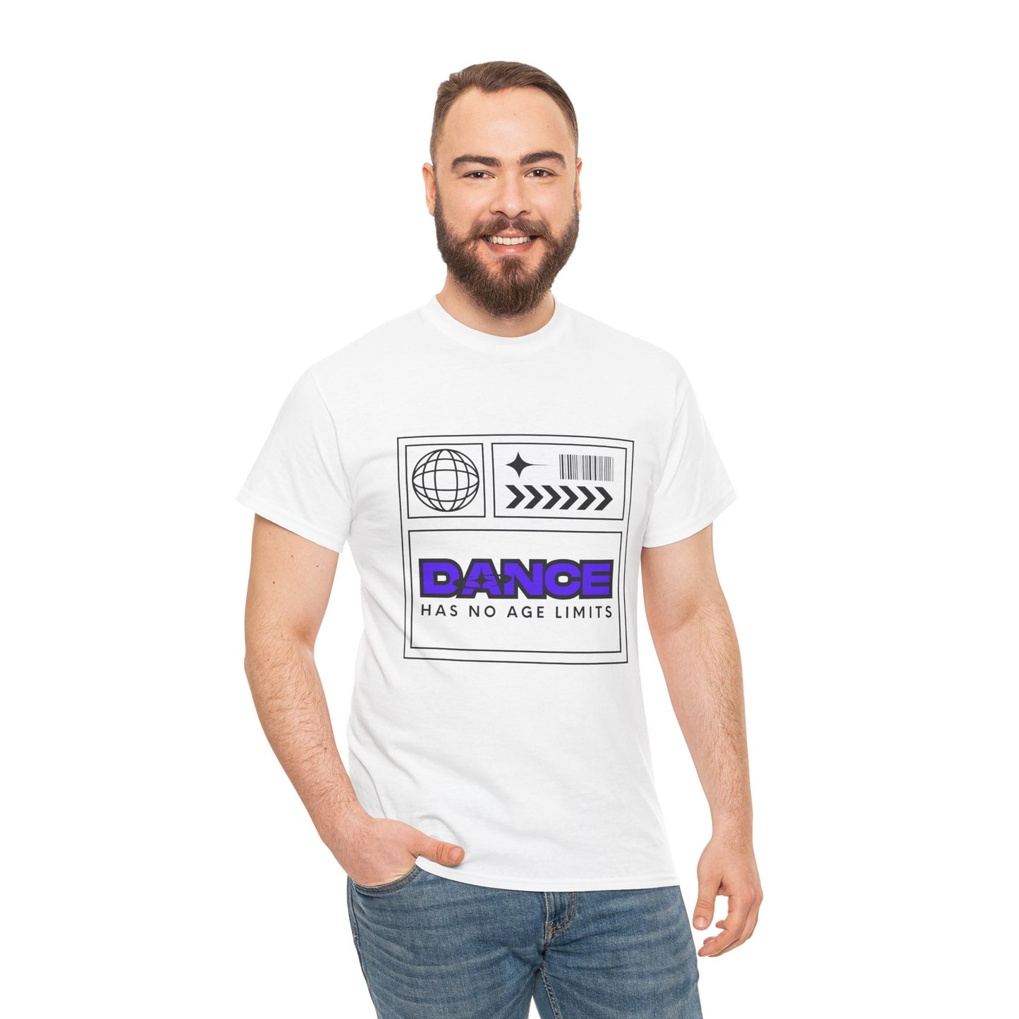 "Dance Has No Age Limits" Unisex Heavy Cotton T-Shirt – Streetwear Graphic Tee for Dancers of All Ages
