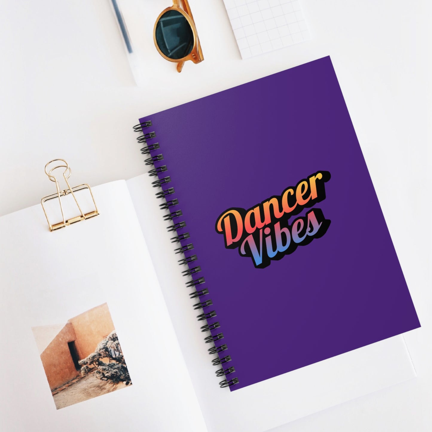 "Dancer Vibes" Spiral Notebook – Colorful Dance-Themed Journal for Dancers, Students & Creative Writers