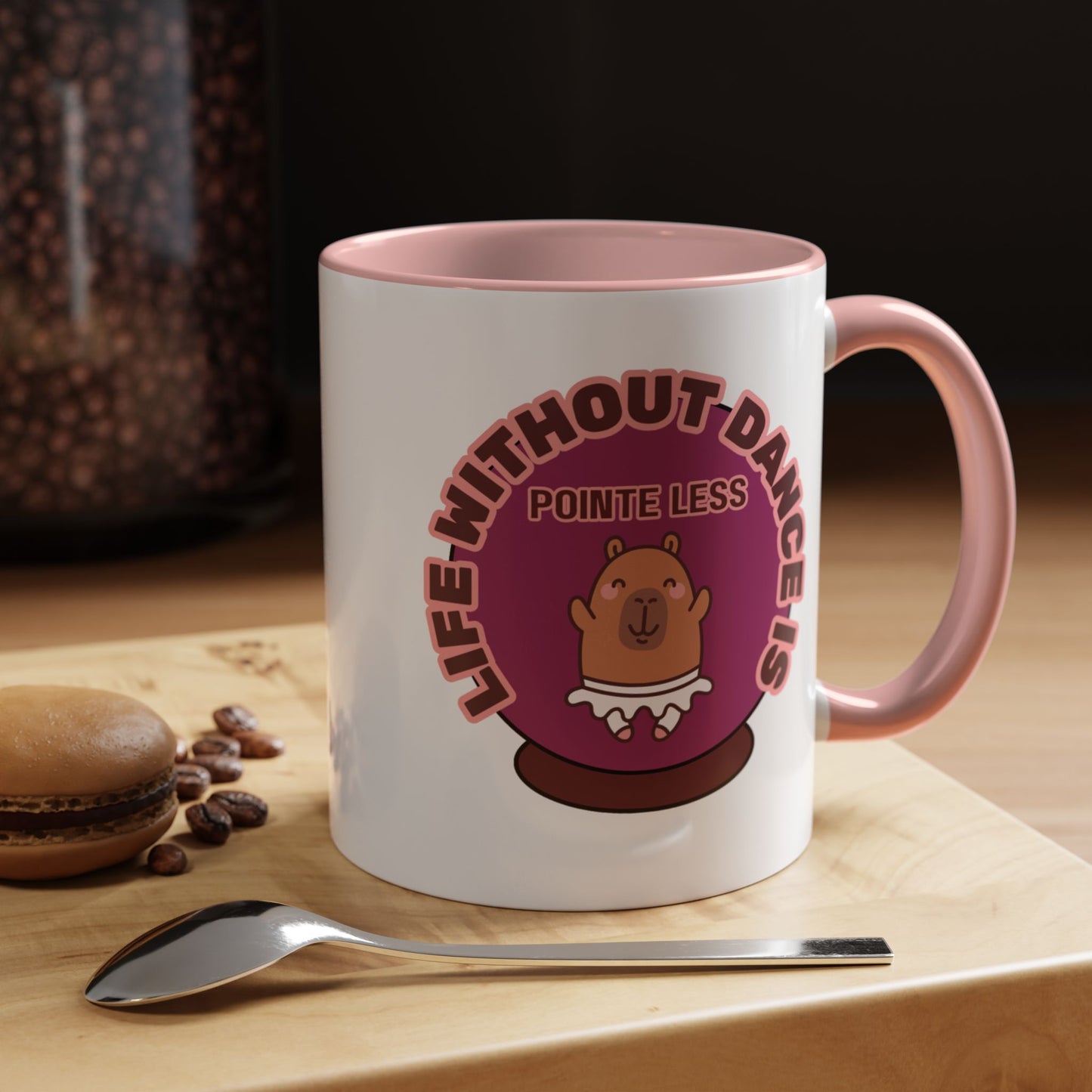 "Life Without Dance Is Pointeless" – Cute Capybara Accent Coffee Mug | Dance-Themed Ceramic Mug for Dancers