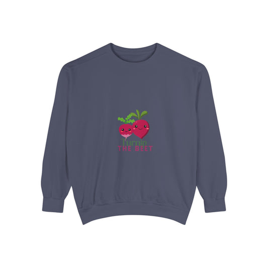 "Turnip the Beet" Unisex Lightweight Crewneck Sweatshirt – Fun Dance Pun Pullover with Cute Pepper Graphic for Dancers & Music Fans
