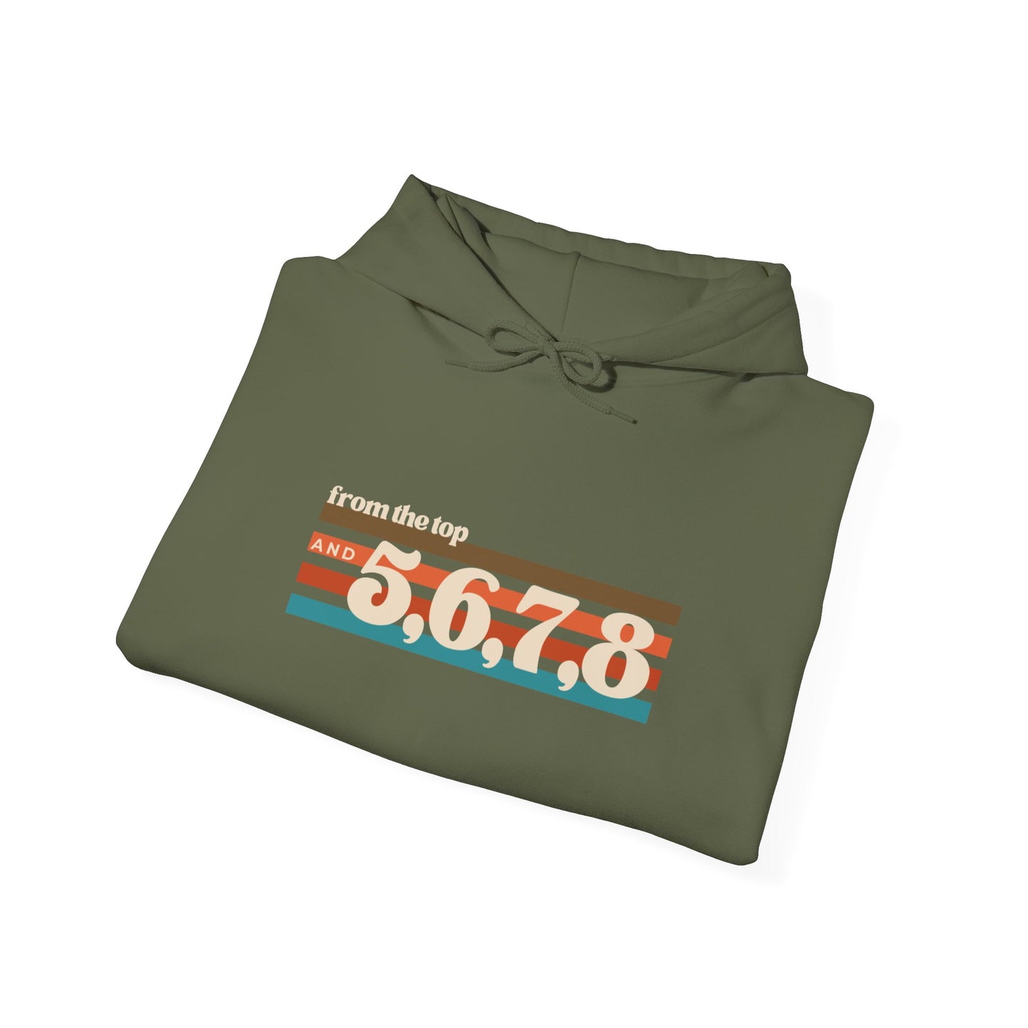 "From the Top and 5, 6, 7, 8" Unisex Hooded Sweatshirt – Retro Dance Rehearsal Hoodie for Dancers & Choreographers