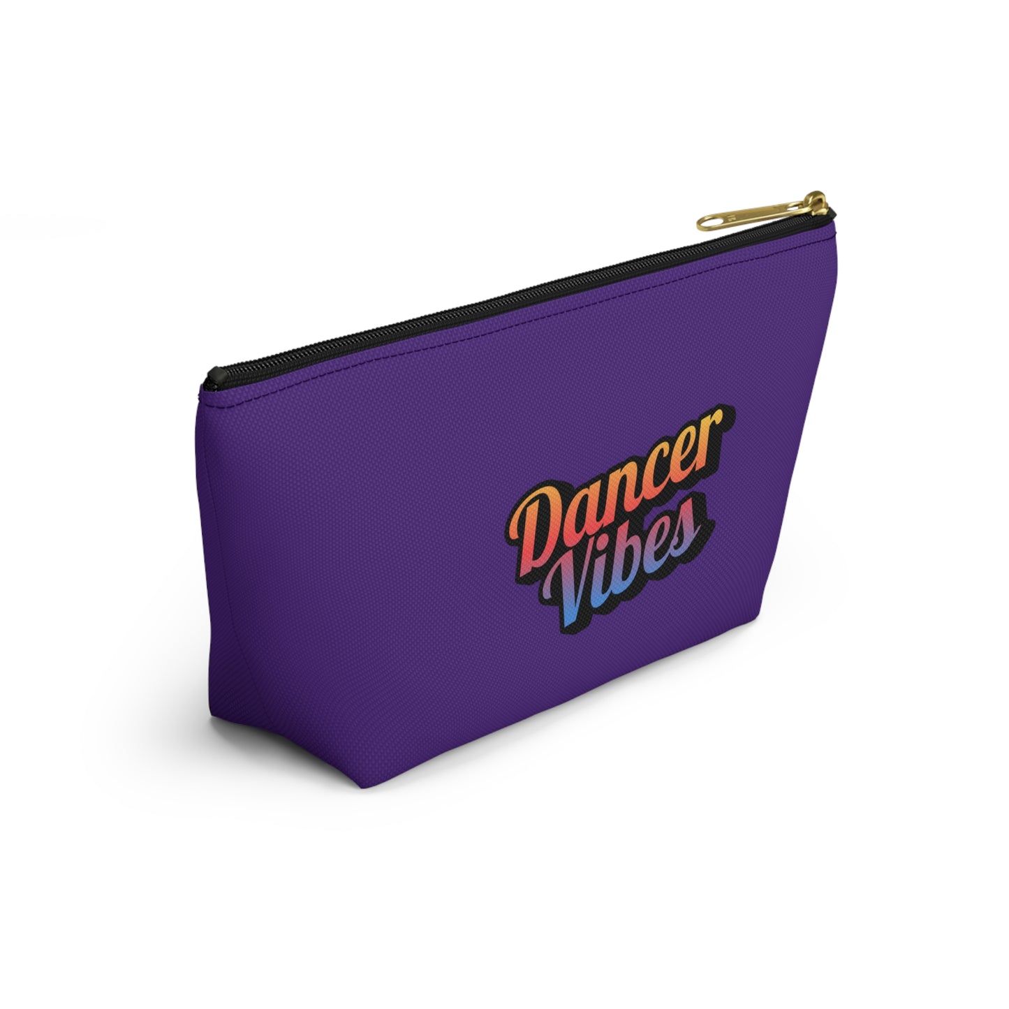 "Dancer Vibes" Makeup Bag – Colorful Text-Based Dance Graphic – Fun Dance-Themed Zipper Pouch for Cosmetics, Accessories & Travel Essentials