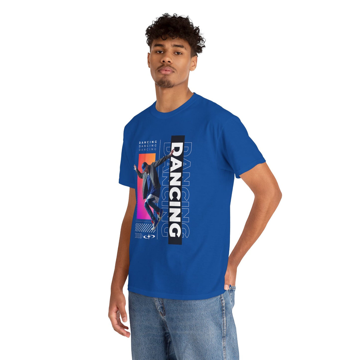 “Dancing” Streetwear-Inspired Male Dancer Unisex Heavy Cotton Tee – Urban Dance Graphic T-Shirt for Performers and Dance Lovers