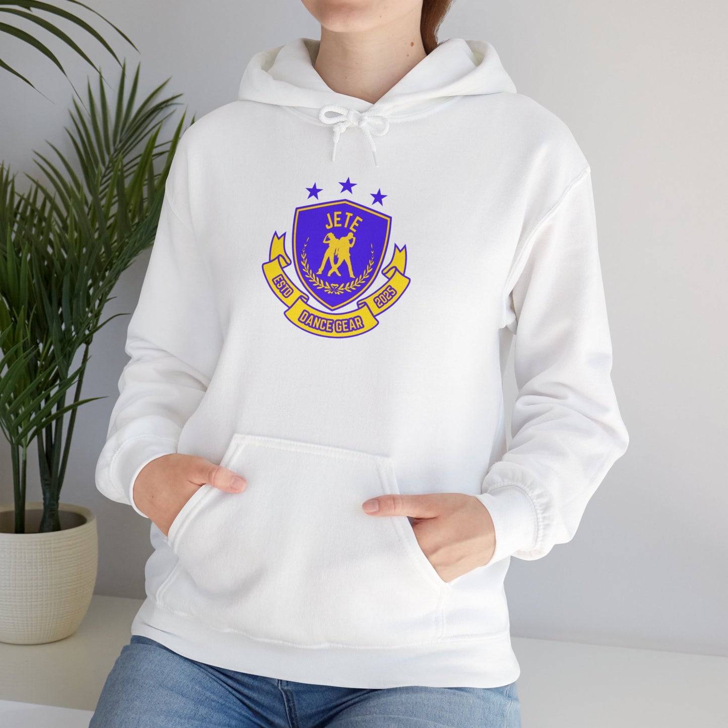 "Jeté Dance Gear" Unisex Hooded Sweatshirt – Collegiate Style Dance Hoodie for Dancers & Dance Lovers