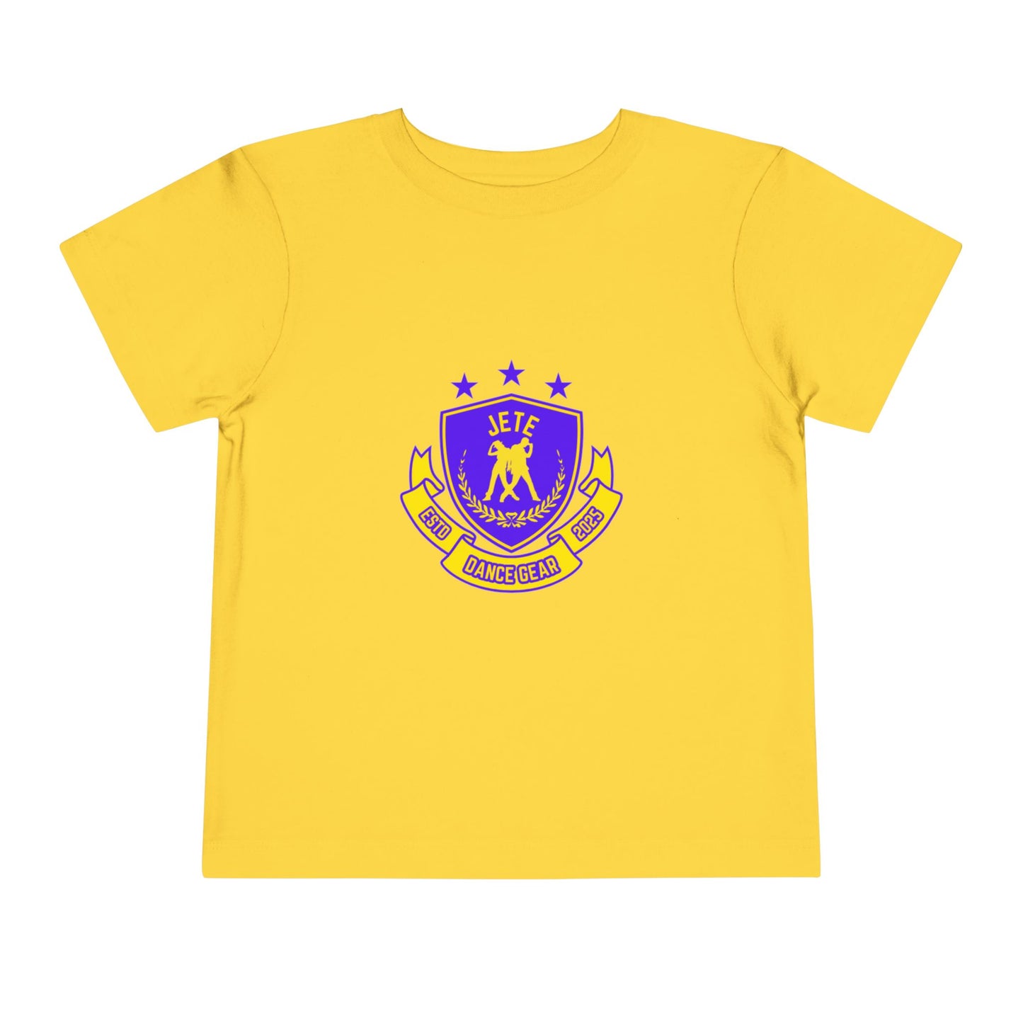 "Jeté Dance Gear" Toddler Dance T-Shirt – Collegiate-Inspired Dancer Graphic Short Sleeve Tee for Kids