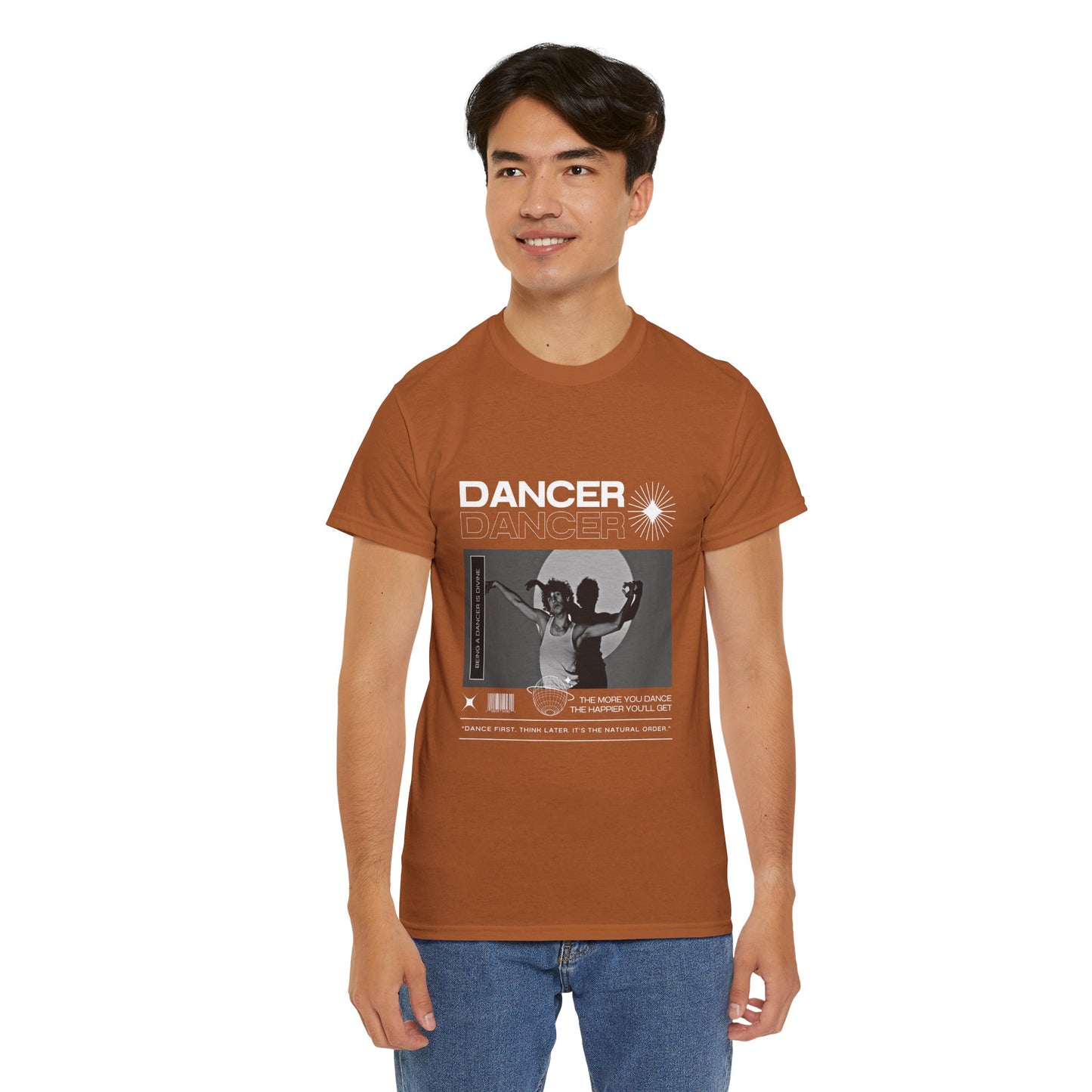 "Dancer" Spotlight Contemporary Dance Graphic Unisex Heavy Cotton Tee – Streetwear-Inspired Dance T-Shirt for Performers & Dance Lovers