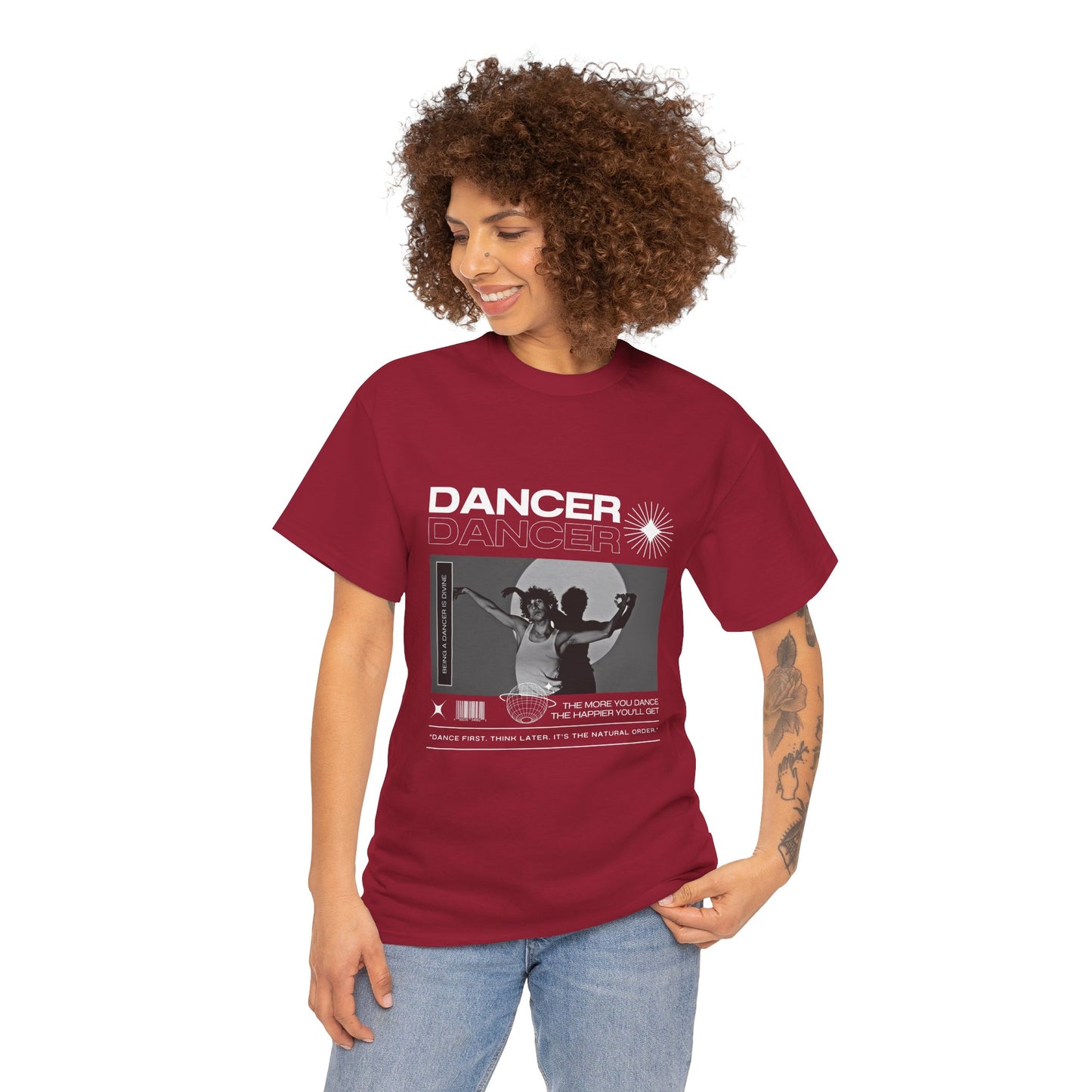"Dancer" Spotlight Contemporary Dance Graphic Unisex Heavy Cotton Tee – Streetwear-Inspired Dance T-Shirt for Performers & Dance Lovers