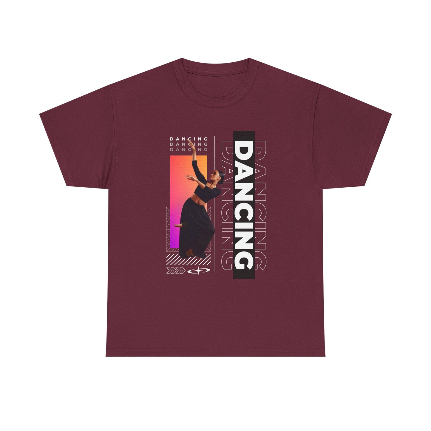 “Dancing” Streetwear-Inspired Female Dancer Unisex Heavy Cotton Tee – Urban Dance Graphic T-Shirt for Performers and Dance Lovers