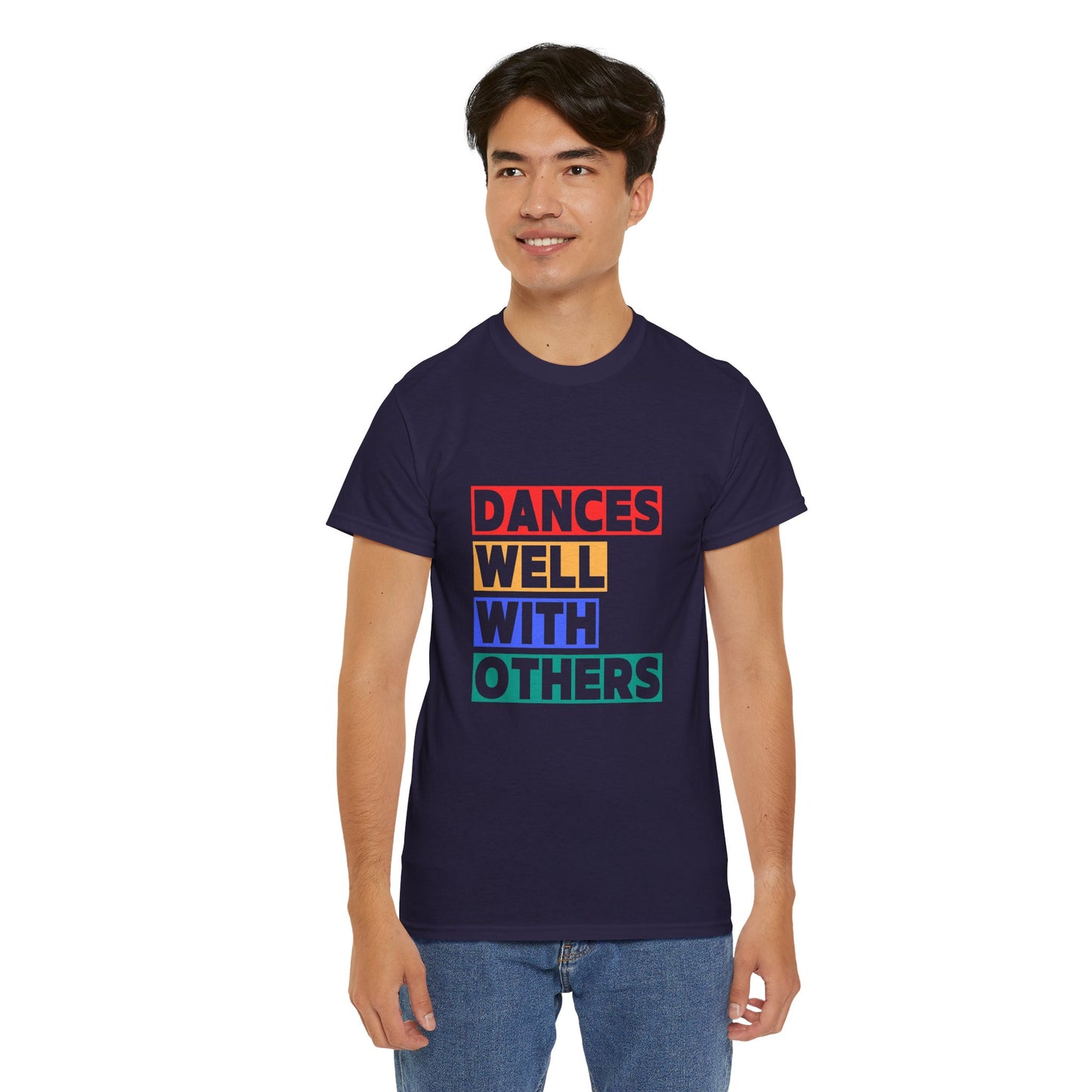 "Dances Well With Others" Unisex Heavy Cotton T-Shirt – Dance-Inspired Graphic Tee for Adults & Kids