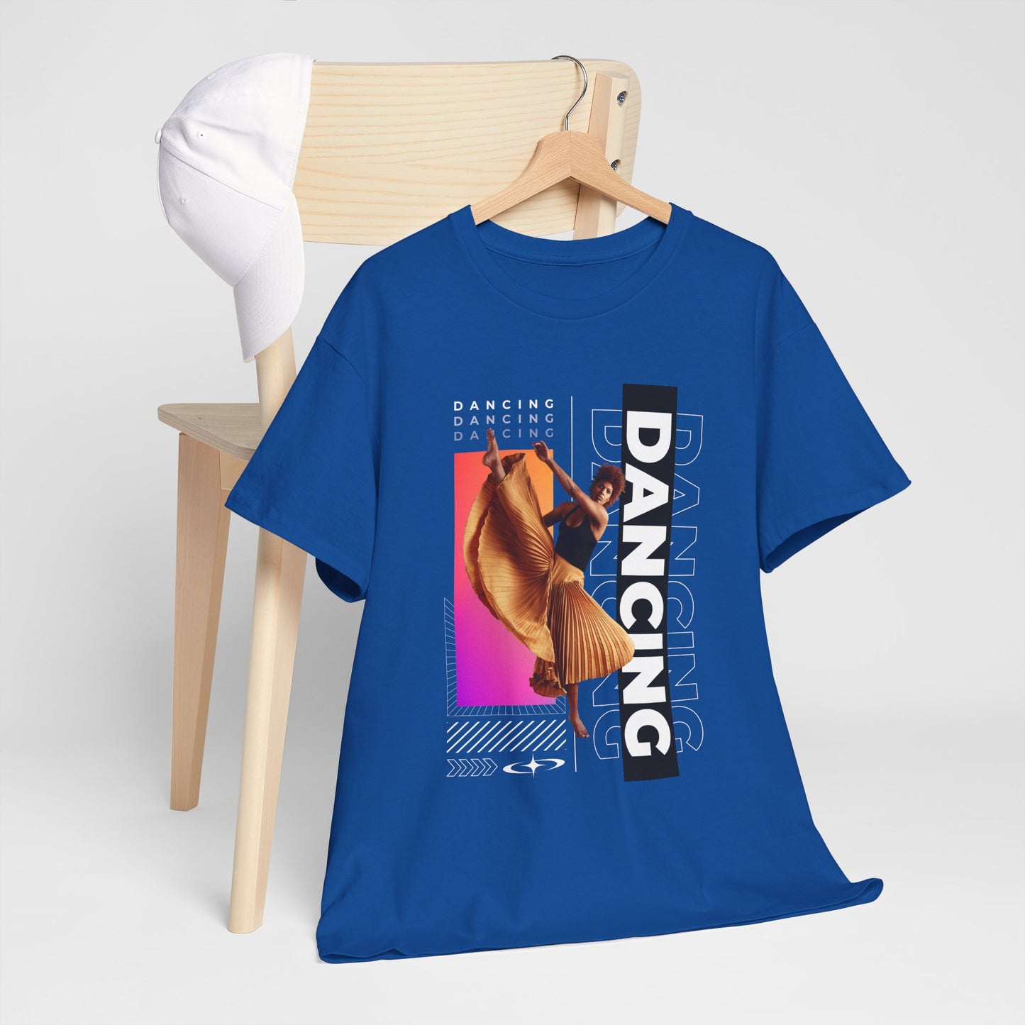 “Dancing” Streetwear-Inspired Female Dancer Unisex Heavy Cotton Tee – Urban Dance Graphic T-Shirt for Performers and Dance Lovers