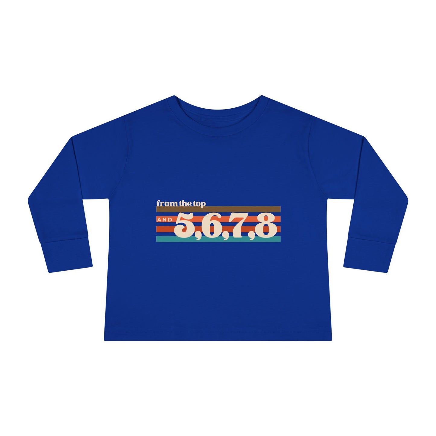"From the Top and 5, 6, 7, 8" Toddler Dance T-Shirt – Retro Choreography-Inspired Long Sleeve Tee for Kids