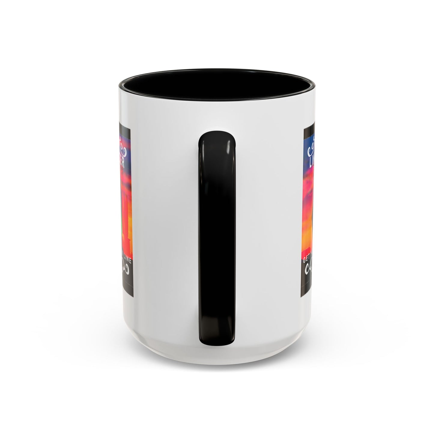 "Line Dancer" Accent Coffee Mug – Cute Cowgirl Graphic Ceramic Mug for Country Dance Lovers