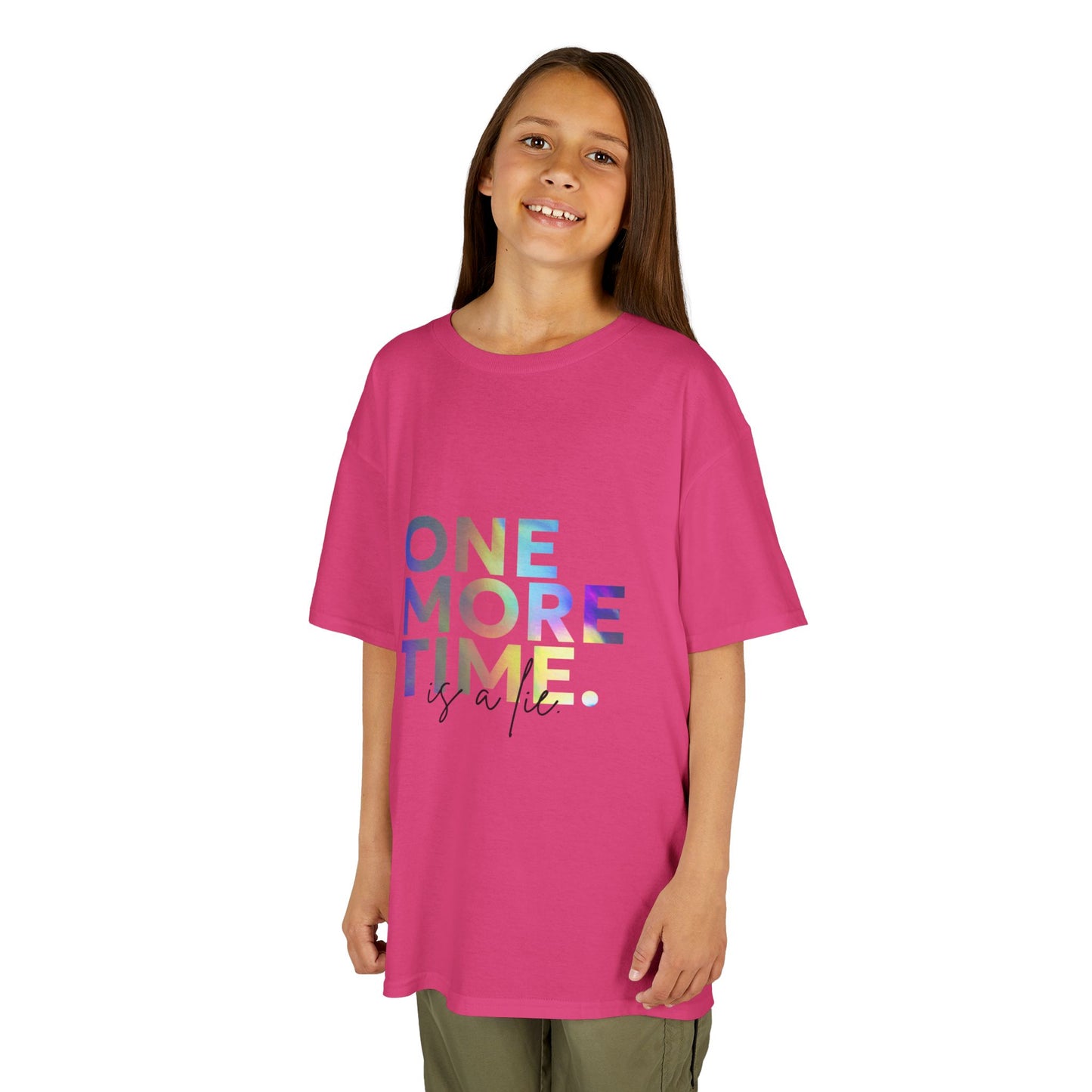 “One More Time is a Lie” Colorful Dancer Shirt – Funny Dance Practice Saying T-Shirt for Kids - Youth Dance Graphic Tee