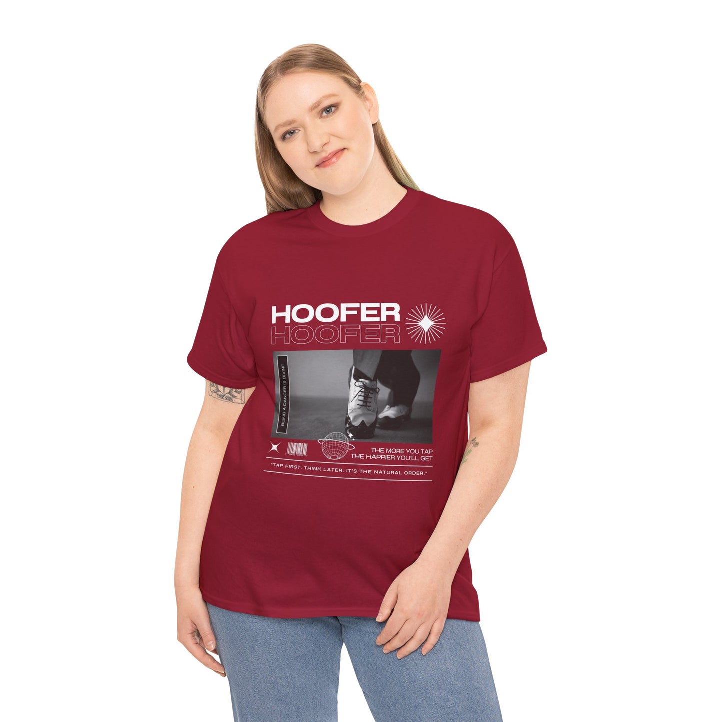 “Hoofer" Tap Dance Unisex Heavy Cotton Tee – Streetwear-Inspired Tap Shoes Graphic T-Shirt for Dancers