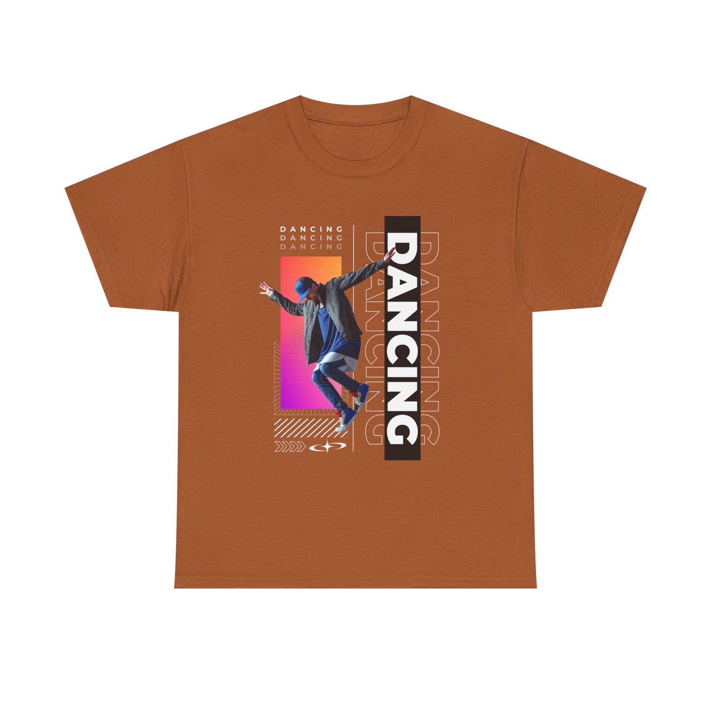 “Dancing” Streetwear-Inspired Male Dancer Unisex Heavy Cotton Tee – Urban Dance Graphic T-Shirt for Performers and Dance Lovers