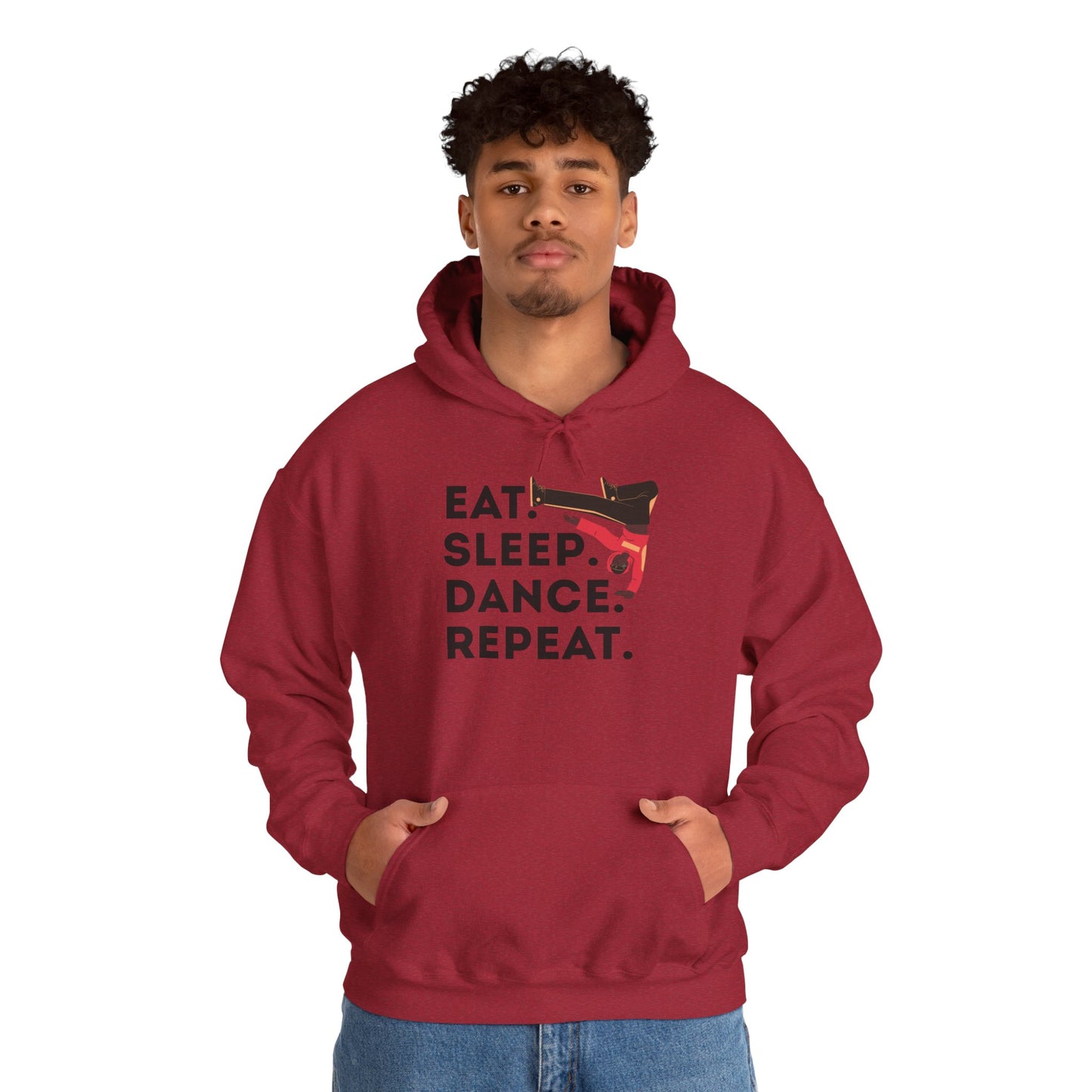 "Eat Sleep Dance Repeat" Unisex Dance Hoodie – Bold B-Boy Streetwear Sweatshirt