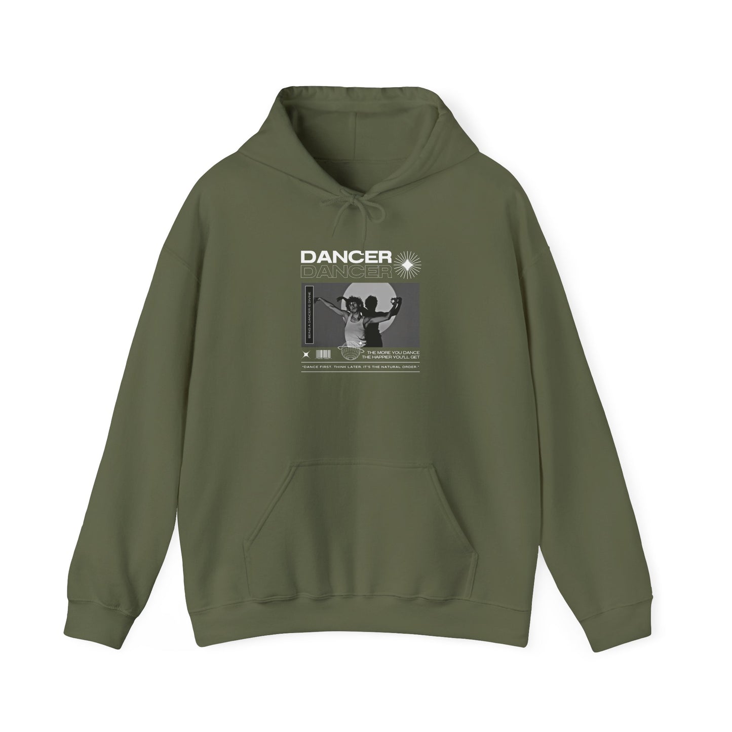 “Dancer” Contemporary Dancer in Spotlight Graphic | Streetwear-Inspired Dance Hoodie for Modern Dance Lovers - Unisex Heavy Blend™ Hooded Sweatshirt