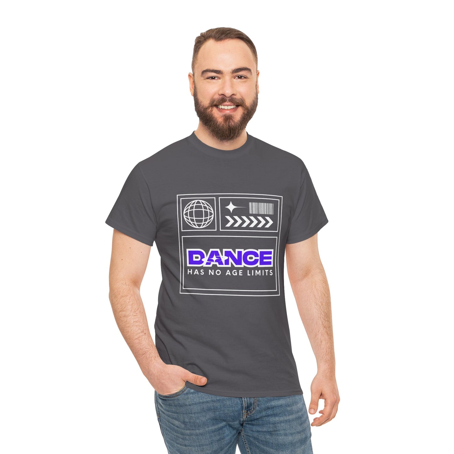"Dance Has No Age Limits" Unisex Heavy Cotton T-Shirt – Streetwear Graphic Tee for Dancers of All Ages