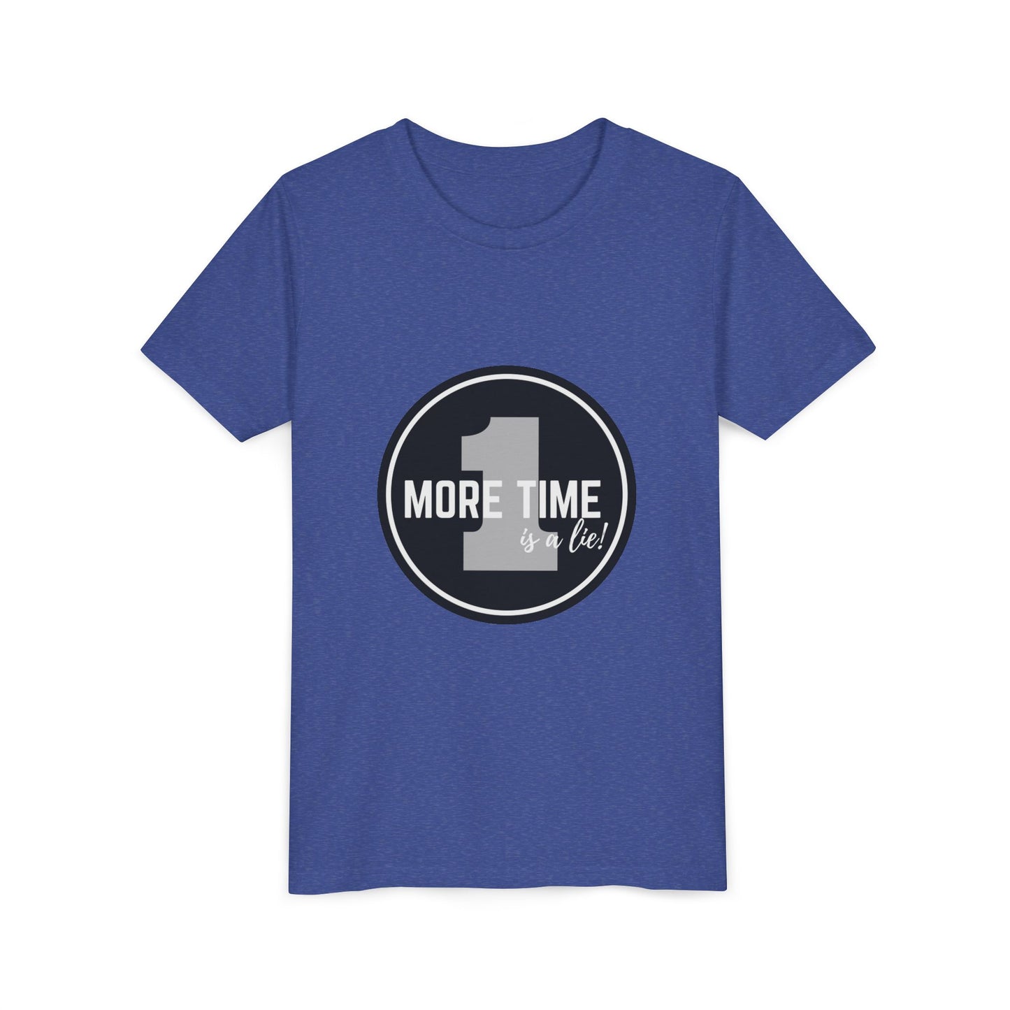 “One More Time is a Lie” Bold Emblem Dancer Graphic T-Shirt for Kids – Funny Dance Rehearsal Shirt - Youth Dance Tee