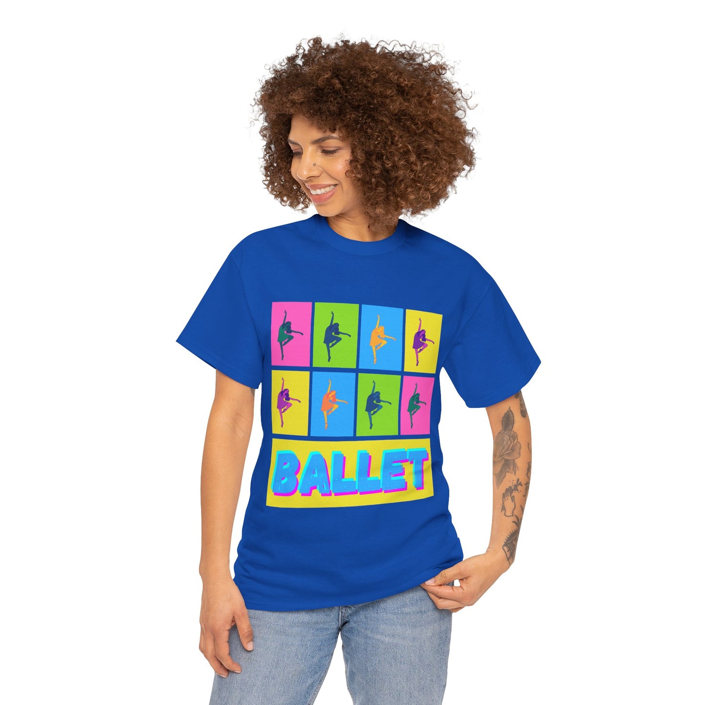 "Ballet" Pop Art Inspired Dance Graphic Unisex Heavy Cotton Tee – Artistic Ballet Dancer T-Shirt for Dance Lovers