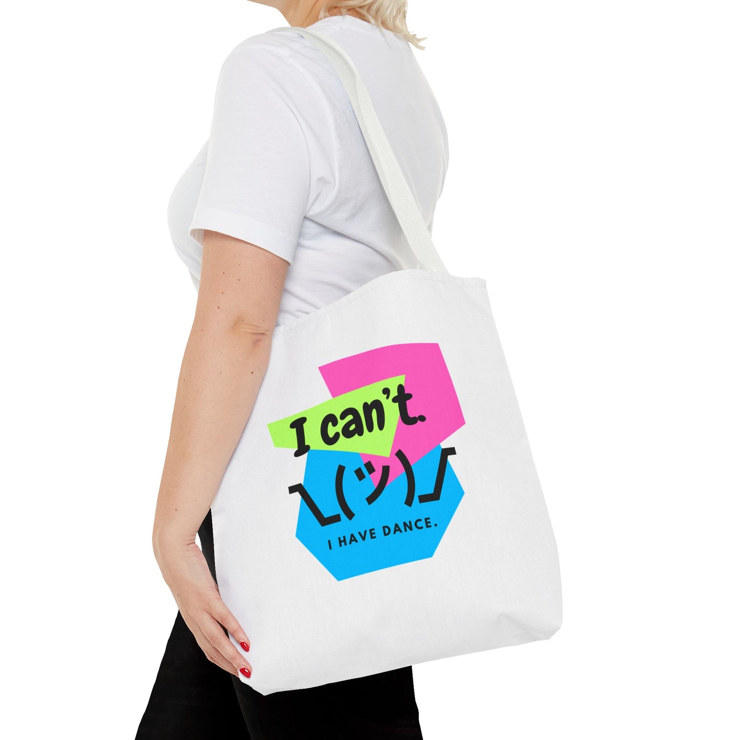 "I Can't. I Have Dance." – 80s Retro Emoji Canvas Tote Bag for Dancers | Funny Dance Quote Reusable Shoulder Bag