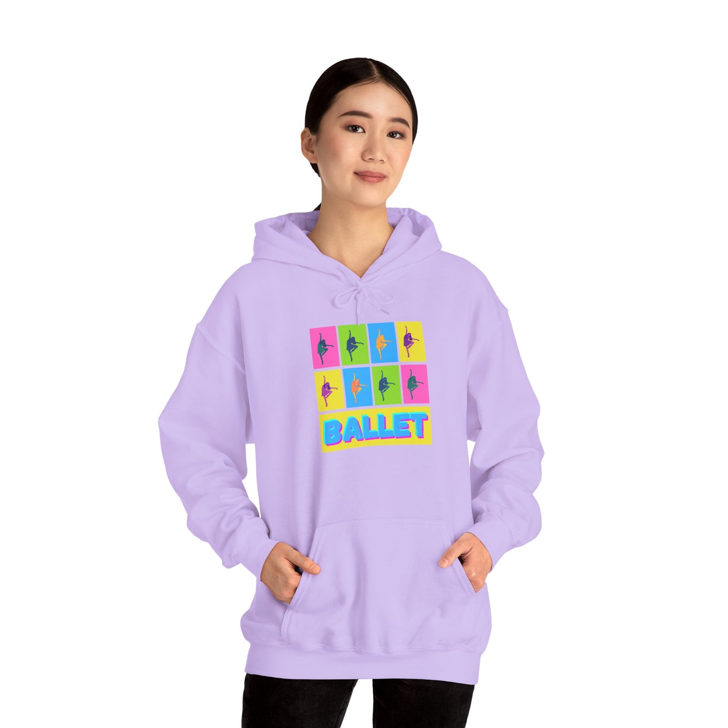 “Ballet” Pop Art Inspired Design with Ballet Dancer Graphics | Streetwear Ballet Hoodie for Dance Lovers - Unisex Heavy Blend™ Hooded Sweatshirt