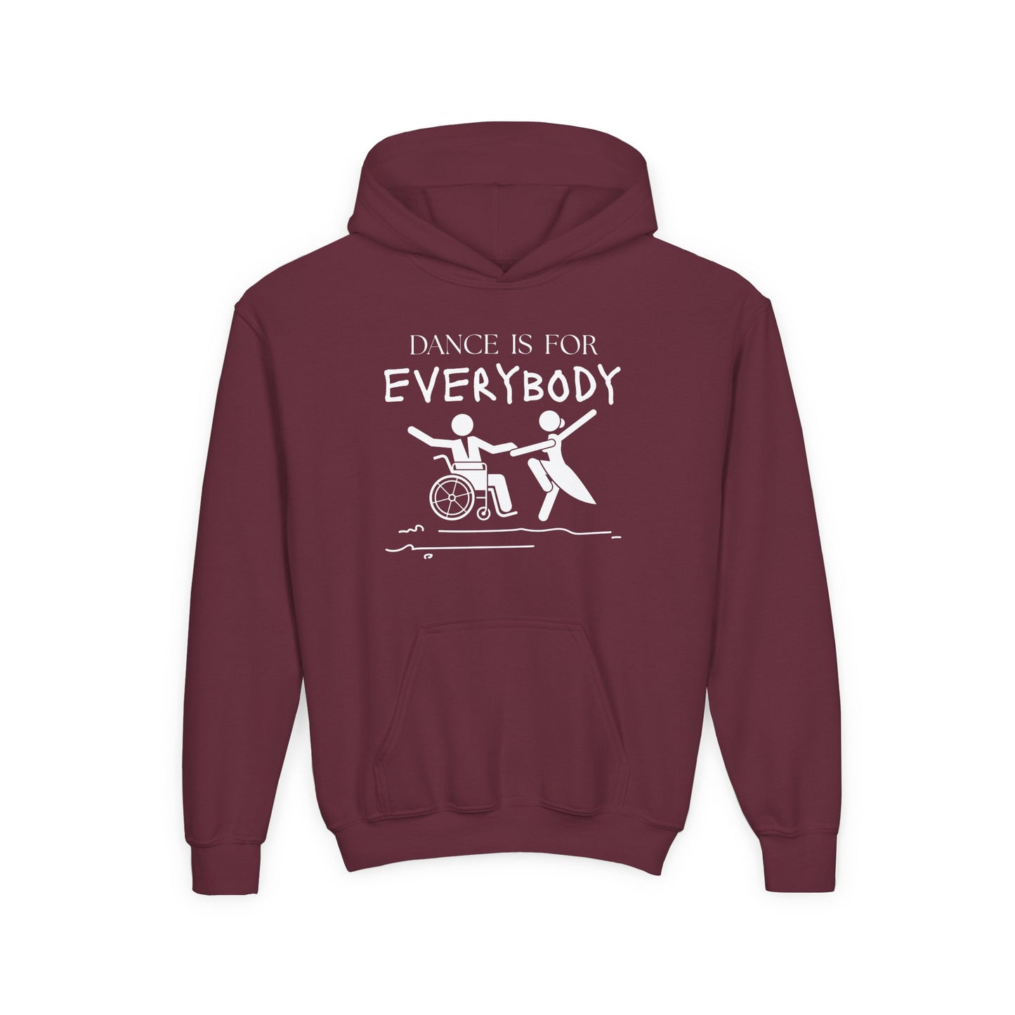 “Dance Is for Everybody” Unisex Youth Hoodie – Inclusive Dance Hoodie for Kids & Teens, Personalized with Name or Studio