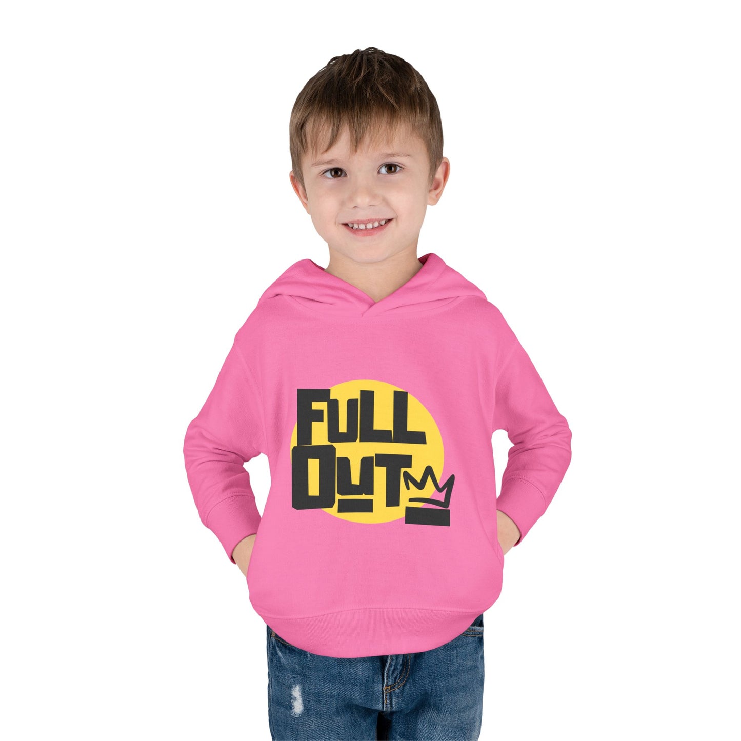 "Full Out" Toddler Pullover Hoodie – Bold Streetwear-Inspired Dance Graphic Fleece Sweatshirt for Kids