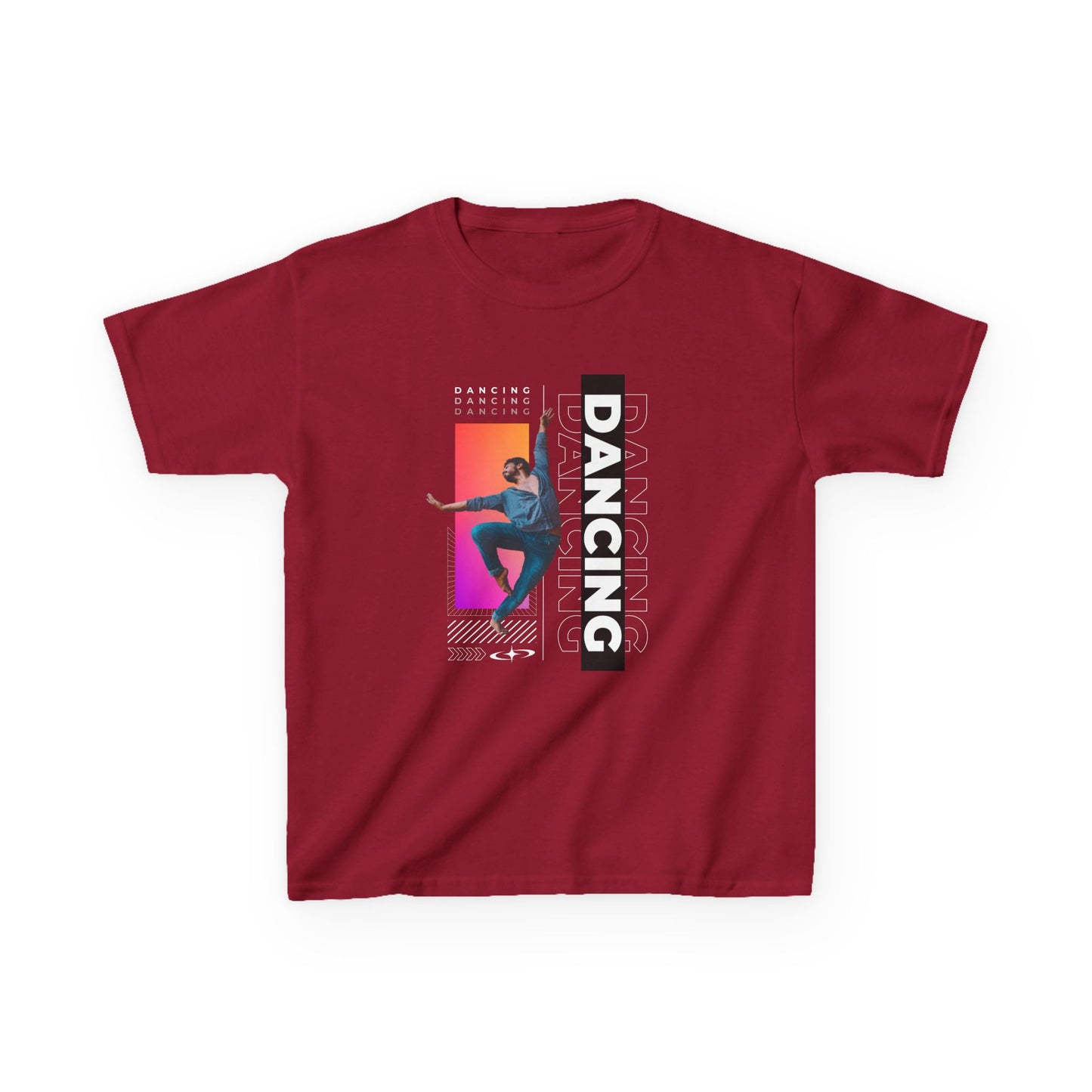 “Dancing” Youth Short Sleeve T-Shirt – Streetwear-Inspired Male Dancer Graphic – Trendy Kids Dance Apparel Tee
