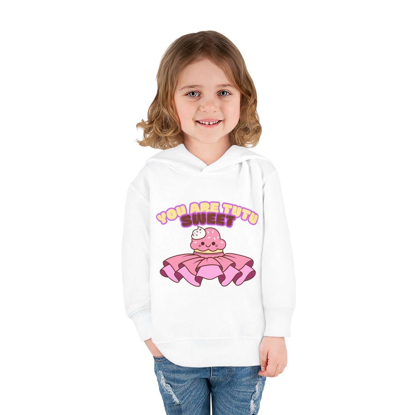 "You Are Tutu Sweet" Toddler Pullover Hoodie – Kawaii Cupcake in Tutu Dance Graphic Fleece Sweatshirt for Kids