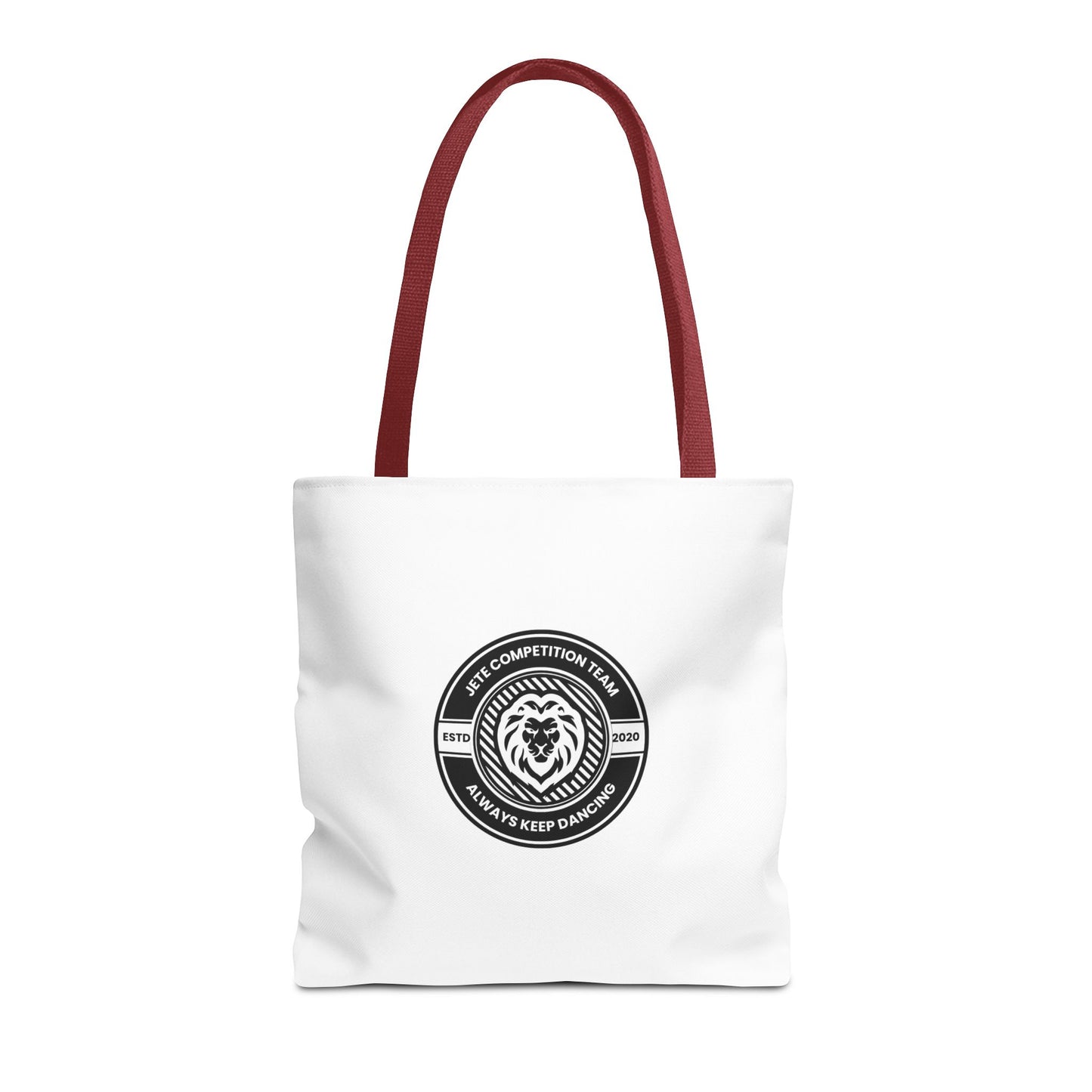 "Jeté Competition Team, Always Keep Dancing" Canvas Tote Bag – Collegiate Dance Team Logo | Reusable Dance Bag for Dancers, Rehearsals & Competitions
