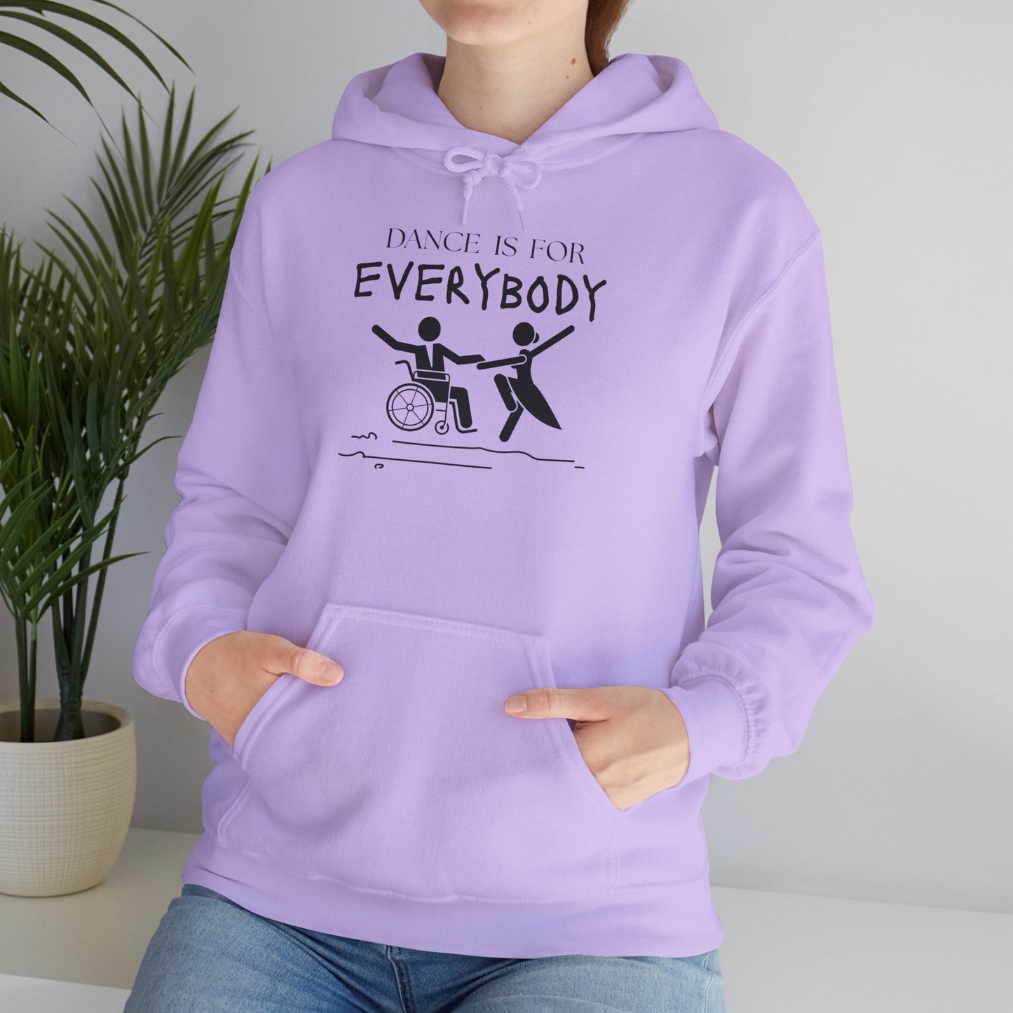 "Dance Is for Everybody" Unisex Hoodie – Inclusive Dance-Themed Hoodie for Teens and Adults with Personalization Option on Sleeve