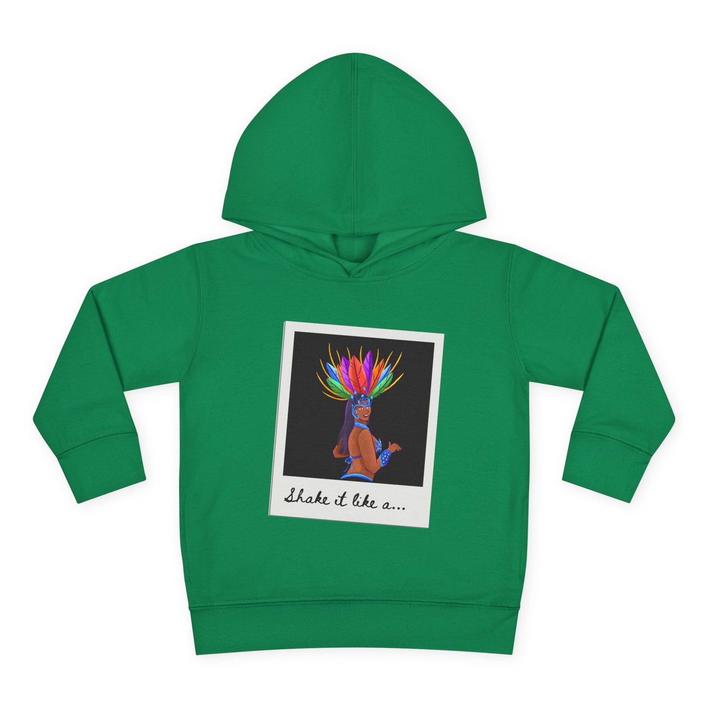 "Shake It Like a..." Toddler Pullover Hoodie – Carnival Samba Dancer Graphic Fleece Sweatshirt for Kids