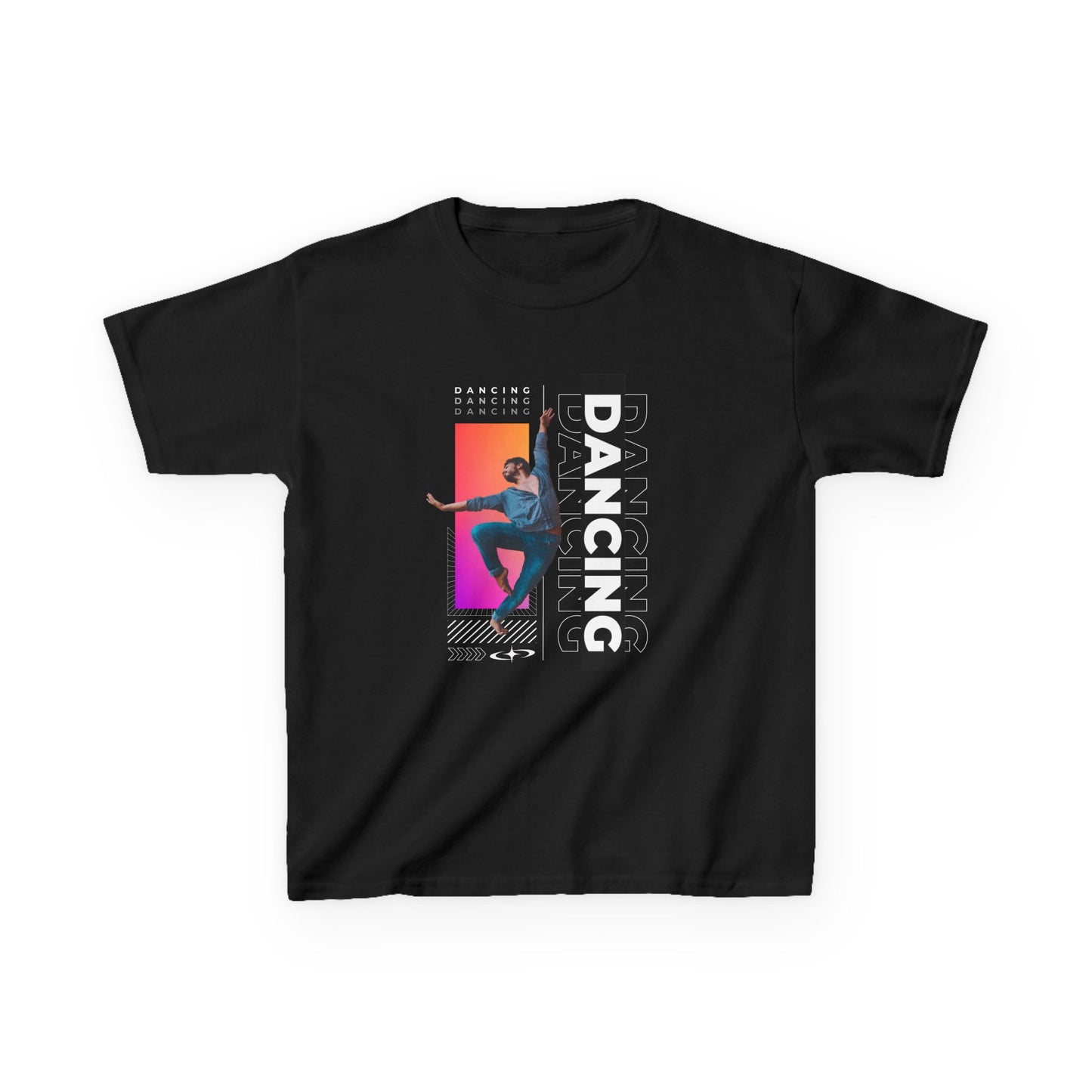 “Dancing” Youth Short Sleeve T-Shirt – Streetwear-Inspired Male Dancer Graphic – Trendy Kids Dance Apparel Tee