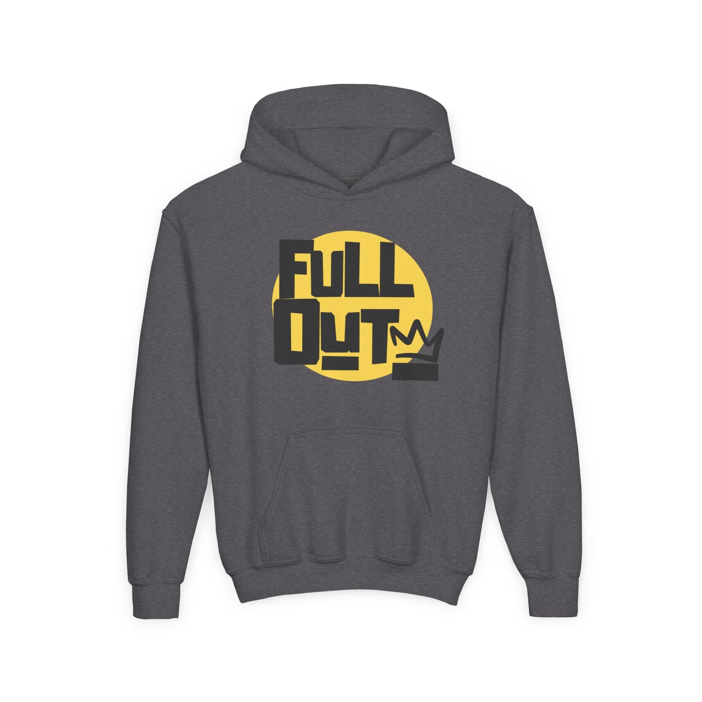 "Full Out" Youth Hooded Sweatshirt – Bold Streetwear-Inspired Dance Graphic Hoodie for Kids and Teens