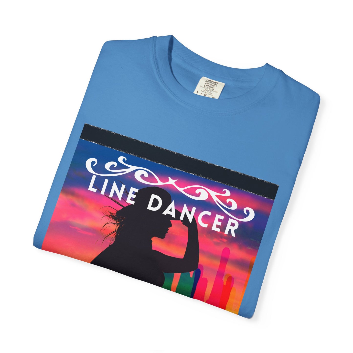 "Line Dancer" Unisex Garment-Dyed T-Shirt – Western Country Dance Graphic Tee – 'Get Your Boots in Line' Cowboy-Inspired Shirt